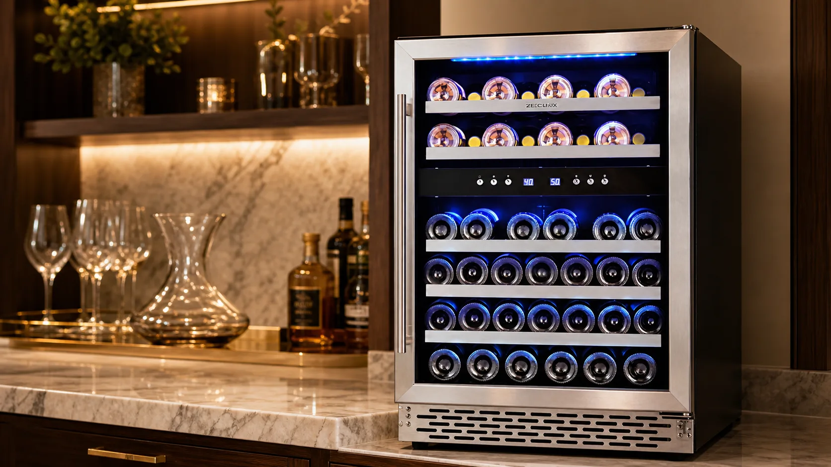 10 Best Built In Wine Cooler Products for Your Indoor 11 Phiestina 46-Bottle Wine Cooler — Larger Dual-Zone Collections: 46-bottle capacity