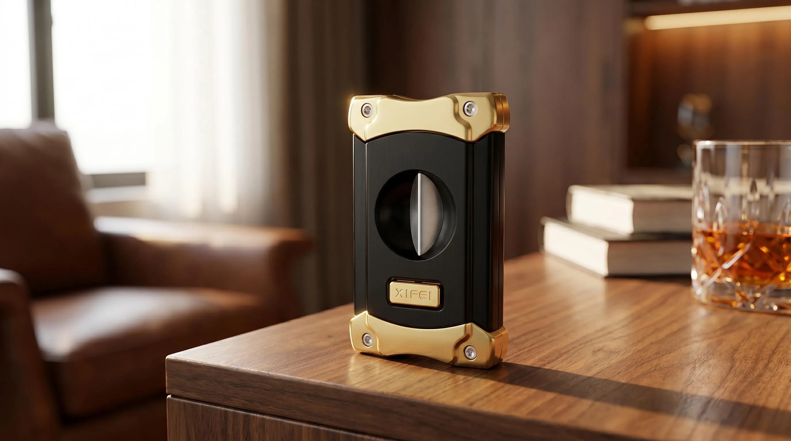 XIFEI Cigar Cutter — Best Overall: stainless steel V-cut with built-in punch