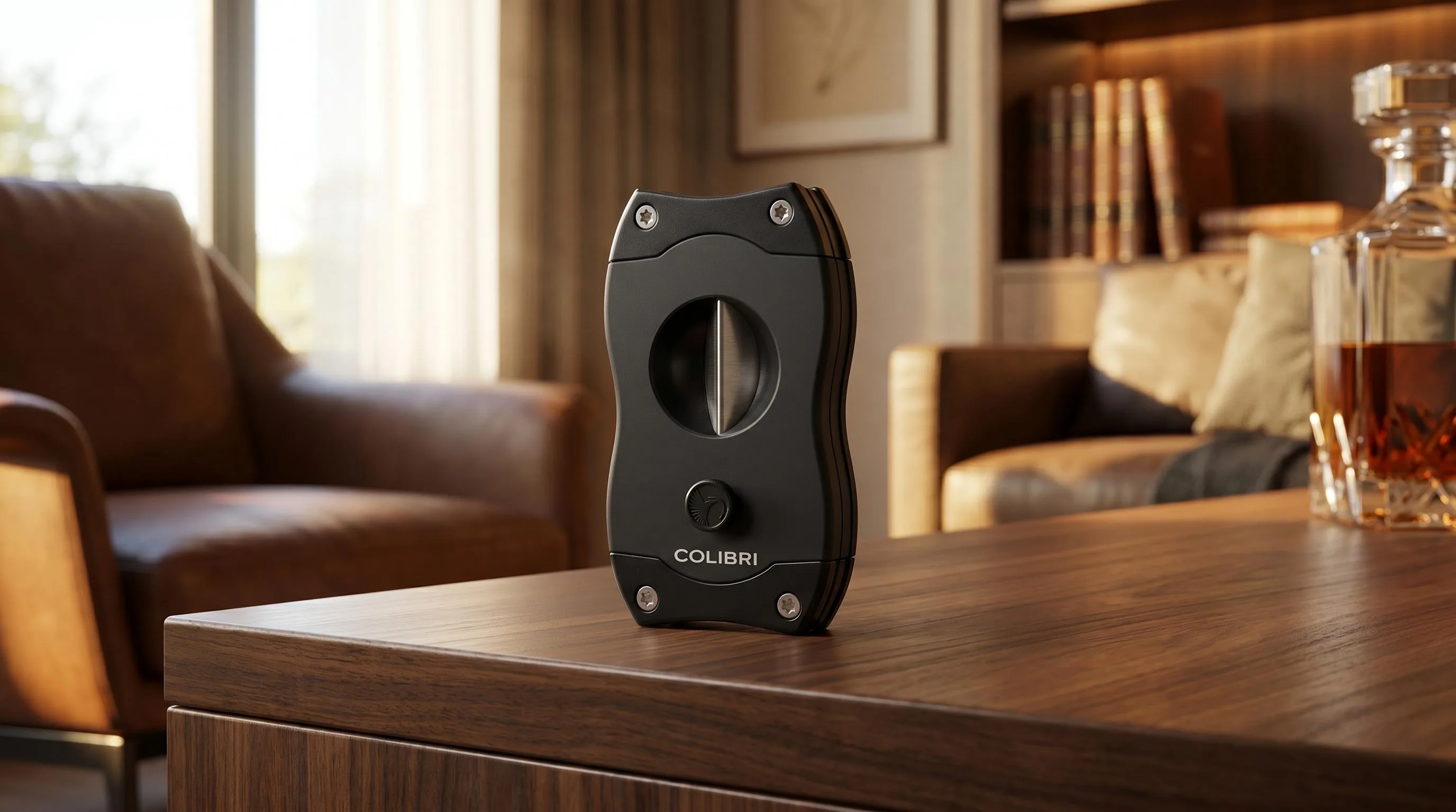 Colibri V-Cut Cigar Cutter — Large Ring Cigars: v-shaped stainless steel blade