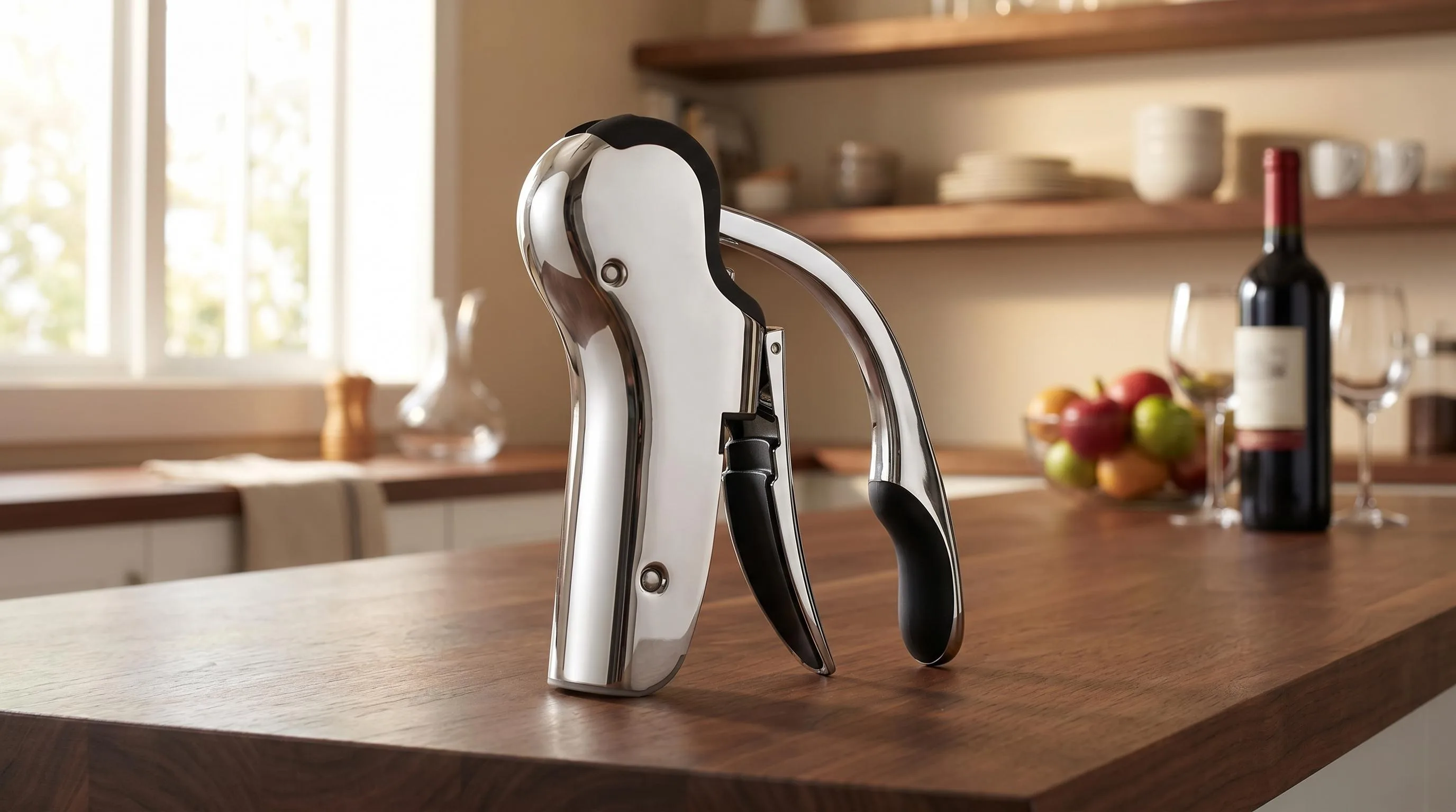 Brookstone Compact Wine Opener: Compact pocketable form factor for on-the-go use