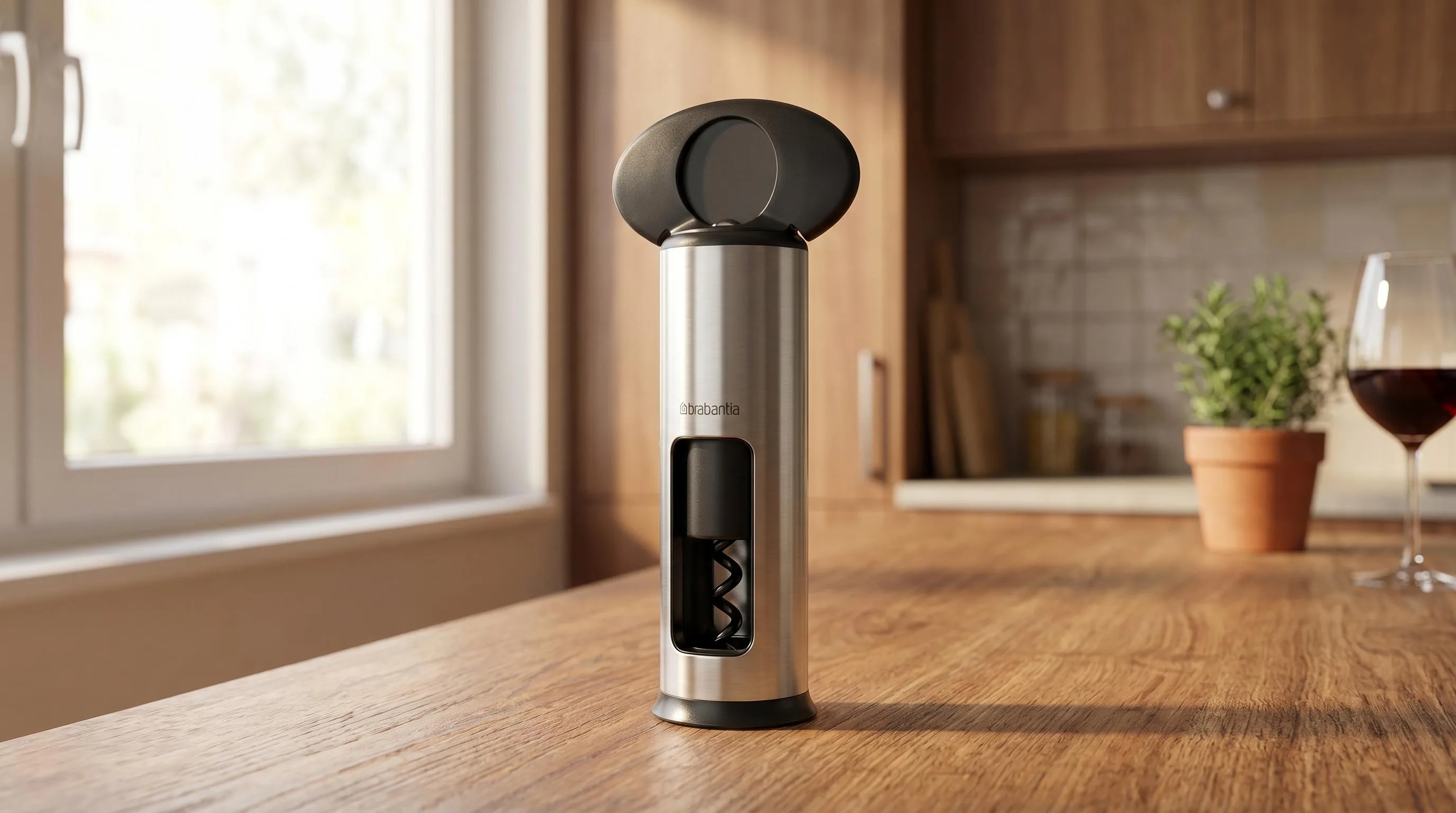 Brabantia Classic Corkscrew Bottle Opener: Classic Brabantia styling combining corkscrew and bottle opener