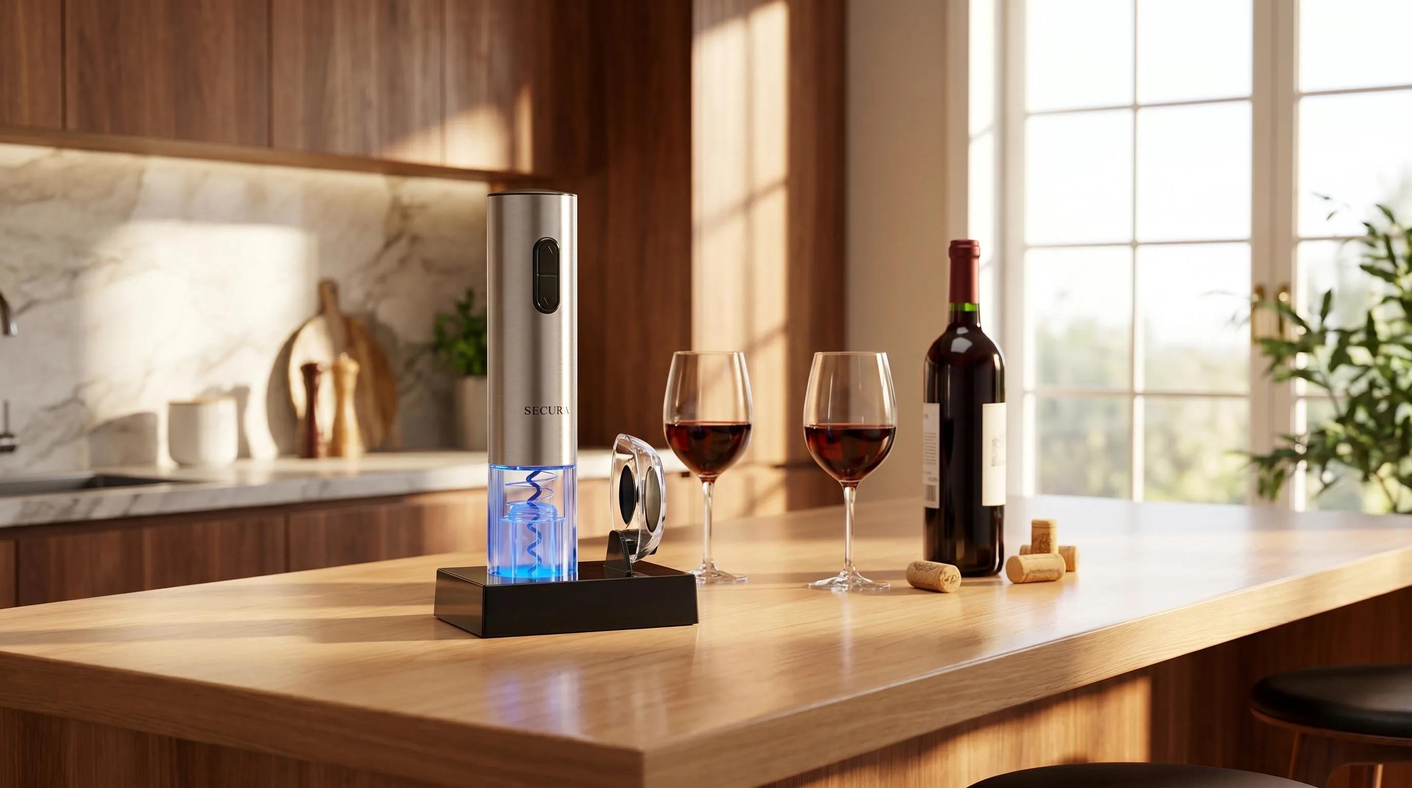Secura Electric Wine Opener — Rechargeable Opening: electric opener with foil cutter