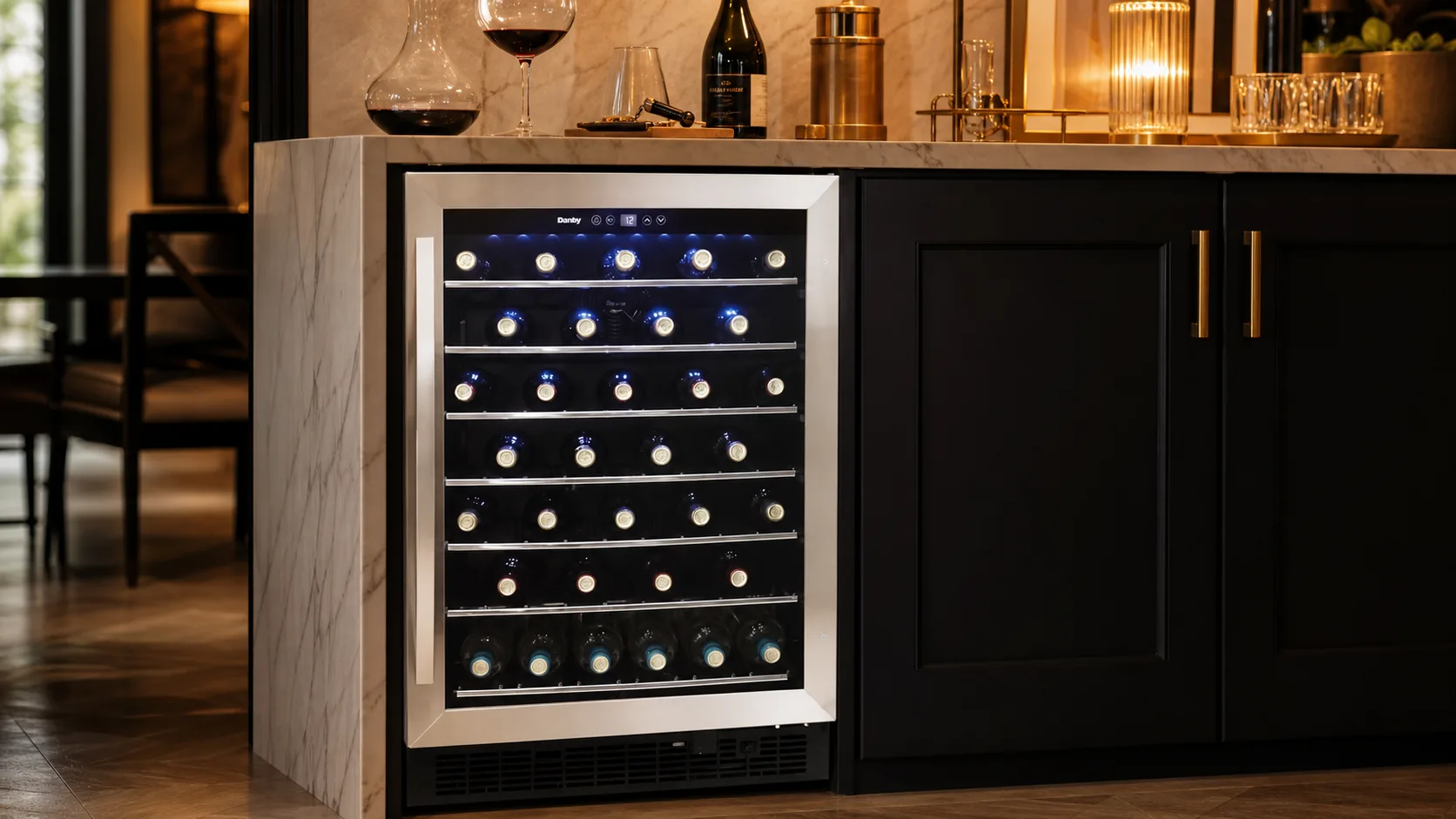Danby DWC057A1BSS — Built-In Kitchen Install: single-zone built-in beverage center in stainless steel