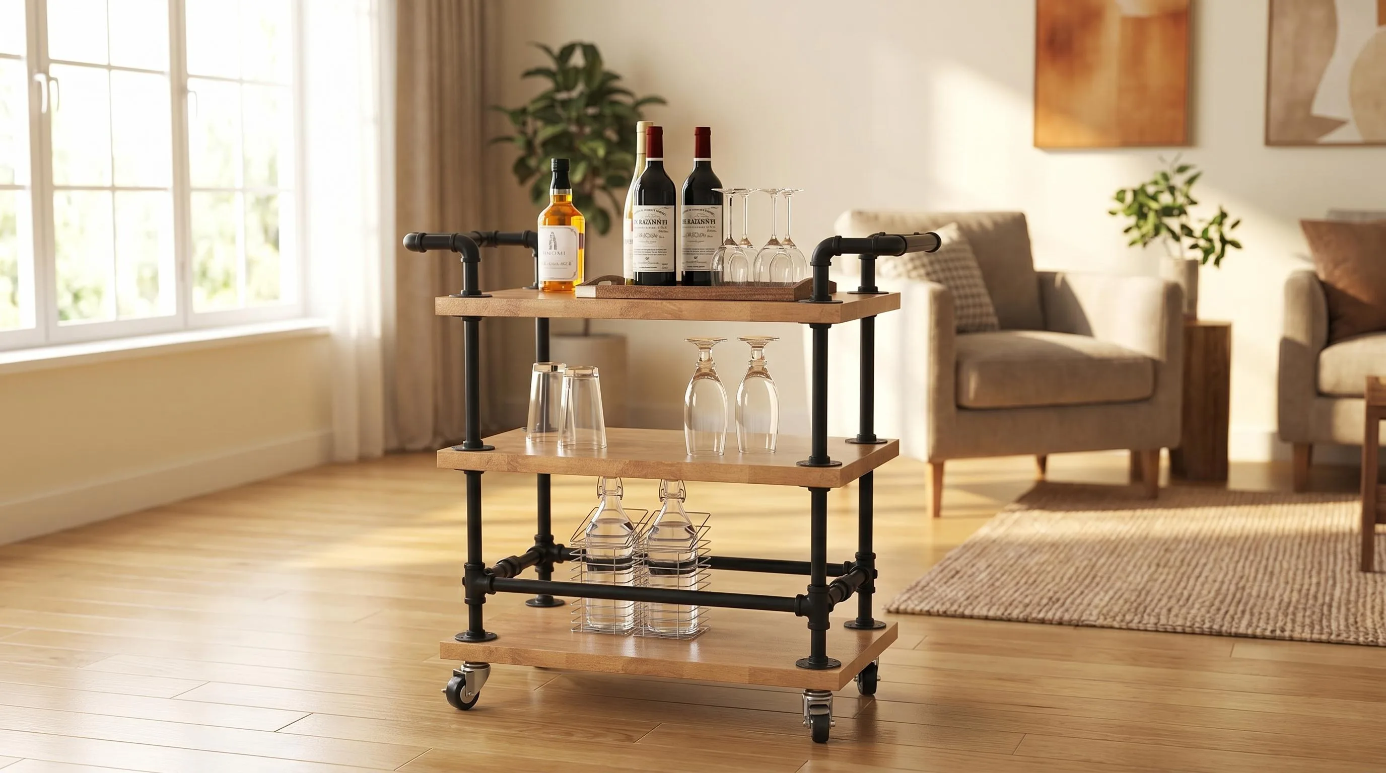 Top 10 The Best Floor Wine Rack Must-Haves in 2026 21 WGX Design For You Industrial 3 Tiers Rolling Carts Serving: 3-tier rolling cart with industrial serving style