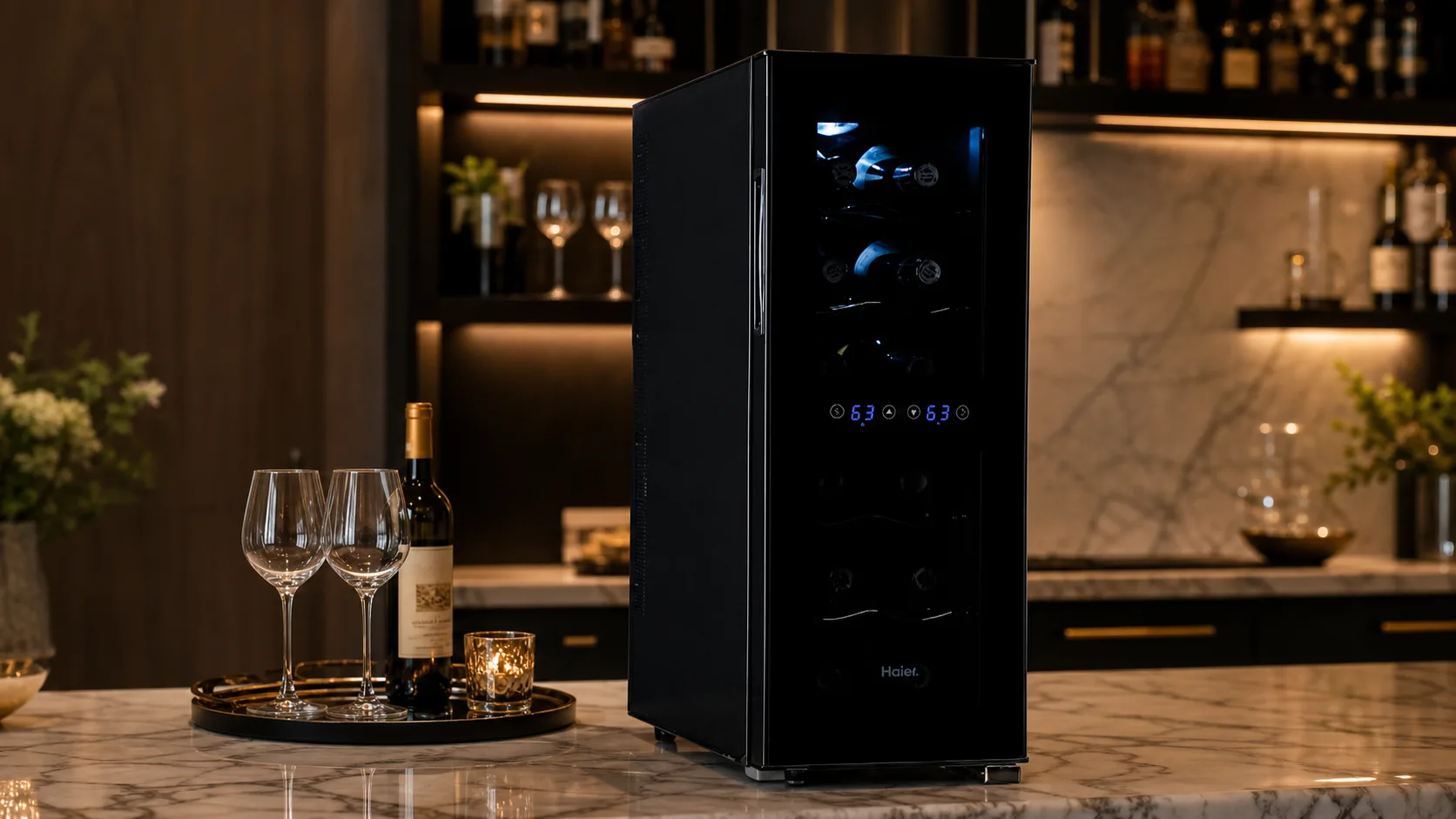 Top 5 Best Haier Wine Cooler For Your Home in 2026 7 Haier 12-Bottle Wine Cooler — Mixed Reds And Whites: dual-zone with smoked curved glass door