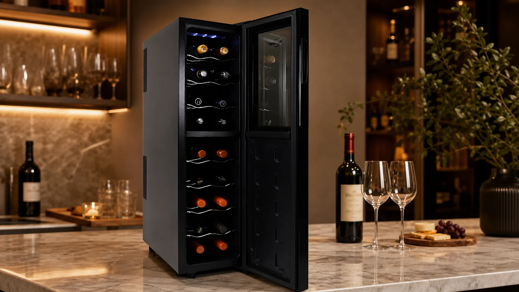 Koolatron 18-Bottle Wine Cooler — Slim Dual-Zone: 18-bottle dual-zone