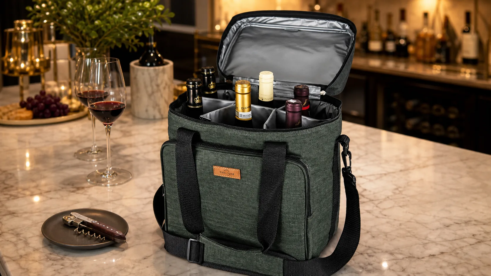 Freshore® 6-Bottle Wine Cooler — Best Overall: removable padded divider