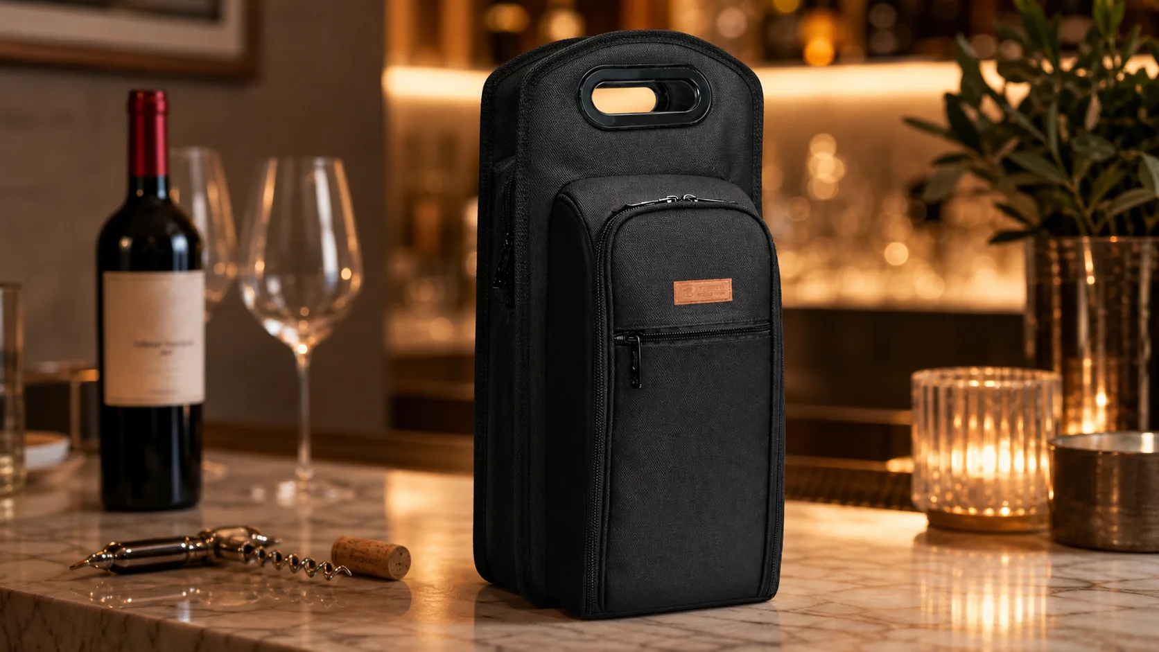 ALLCAMP 9 Piece Wine Travel Bag and Insulated Wine Carrier — Tasting Trip Kit: 9 piece travel bag