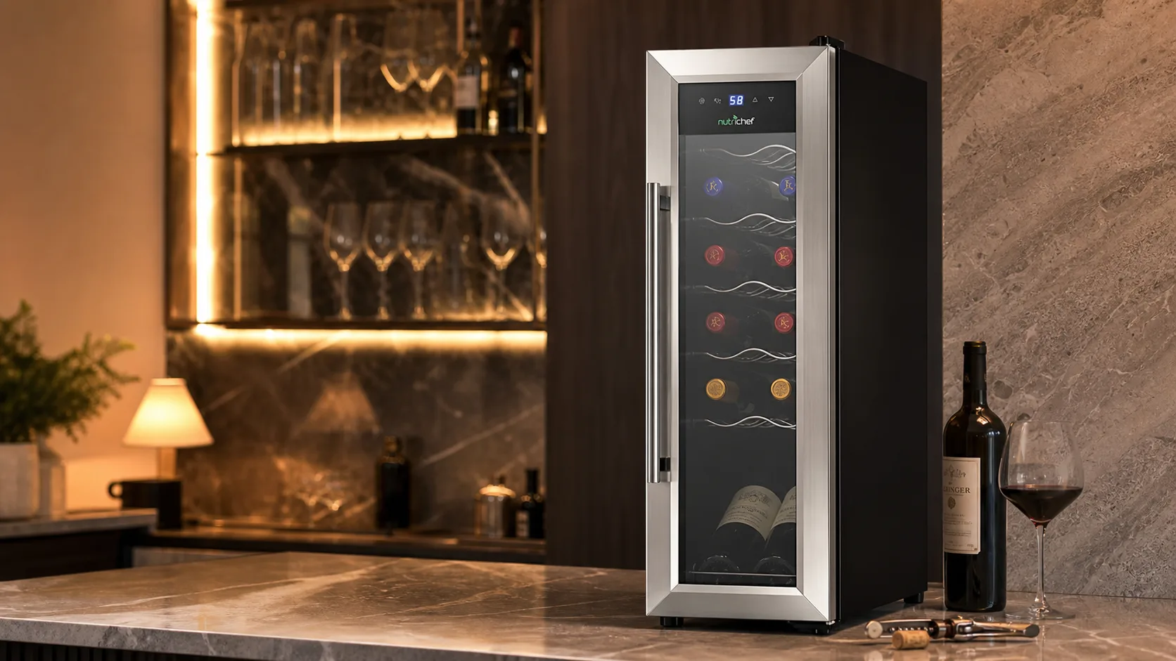 The Best Small Wine Cooler of All Time 2026 15 Bottle PKCWC12 12-Bottle — Stainless Setups: 12-bottle capacity