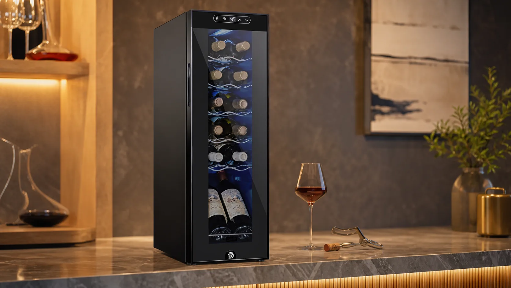 Schmecke 12-Bottle Wine Cooler — Slim Bottle Storage: 12 Bottle - Slim size