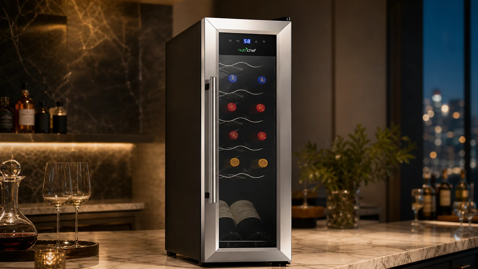 Bottle PKCWC12 12-Bottle — Stainless Door Option: 12-bottle capacity