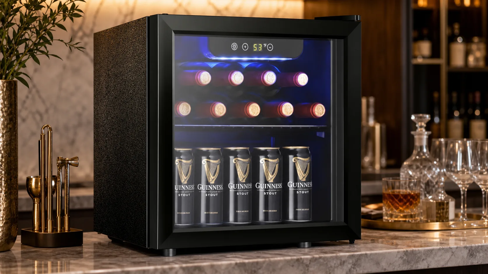 Antarctic Star 1.6cu.ft Wine Cooler/Cabinet Beverage — Compact Beverage Chilling: 1.6 cu.ft size