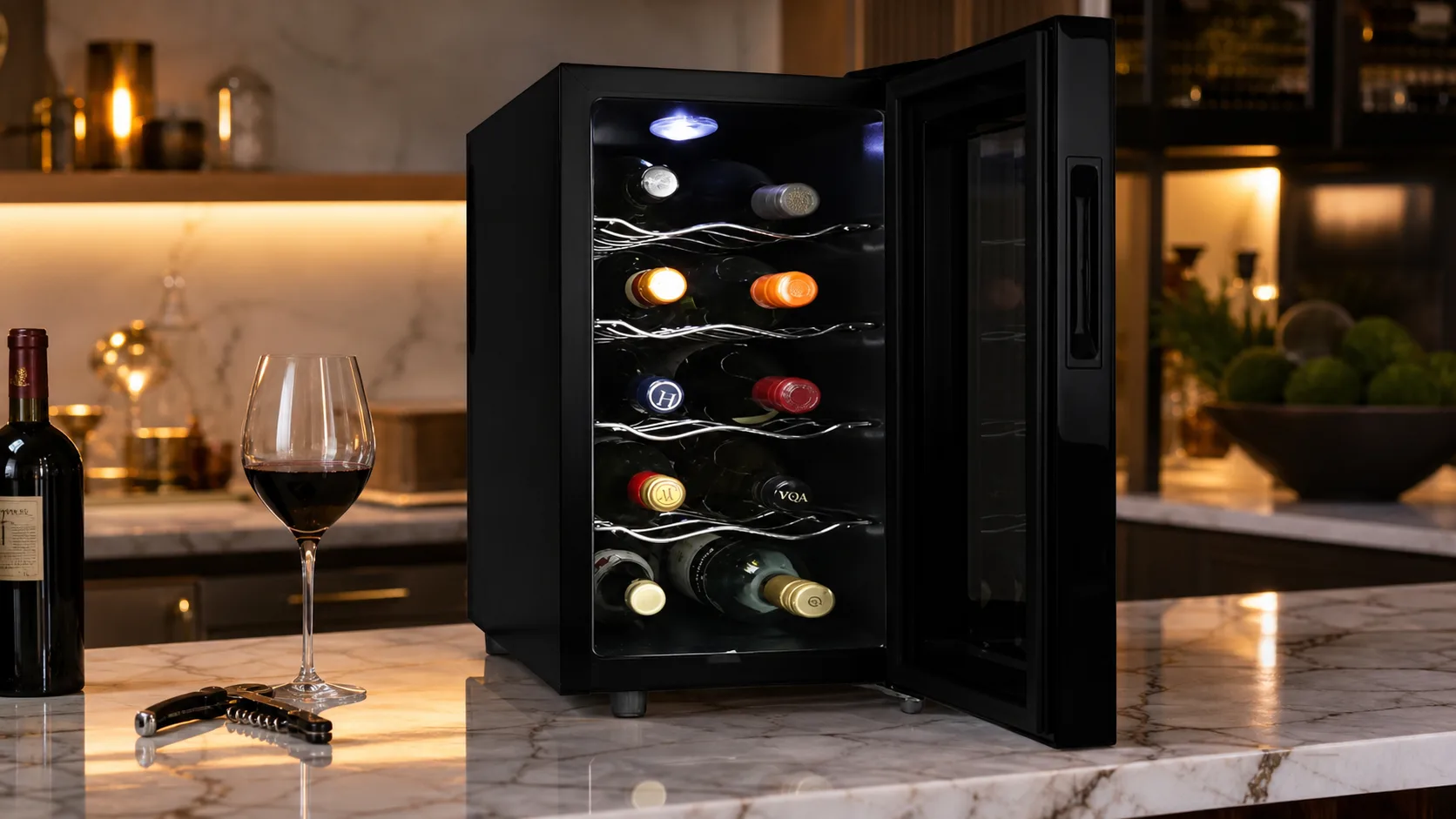Koolatron 10-Bottle Wine Cooler — Small Kitchen Storage: 10-bottle, 1 cu. ft.
