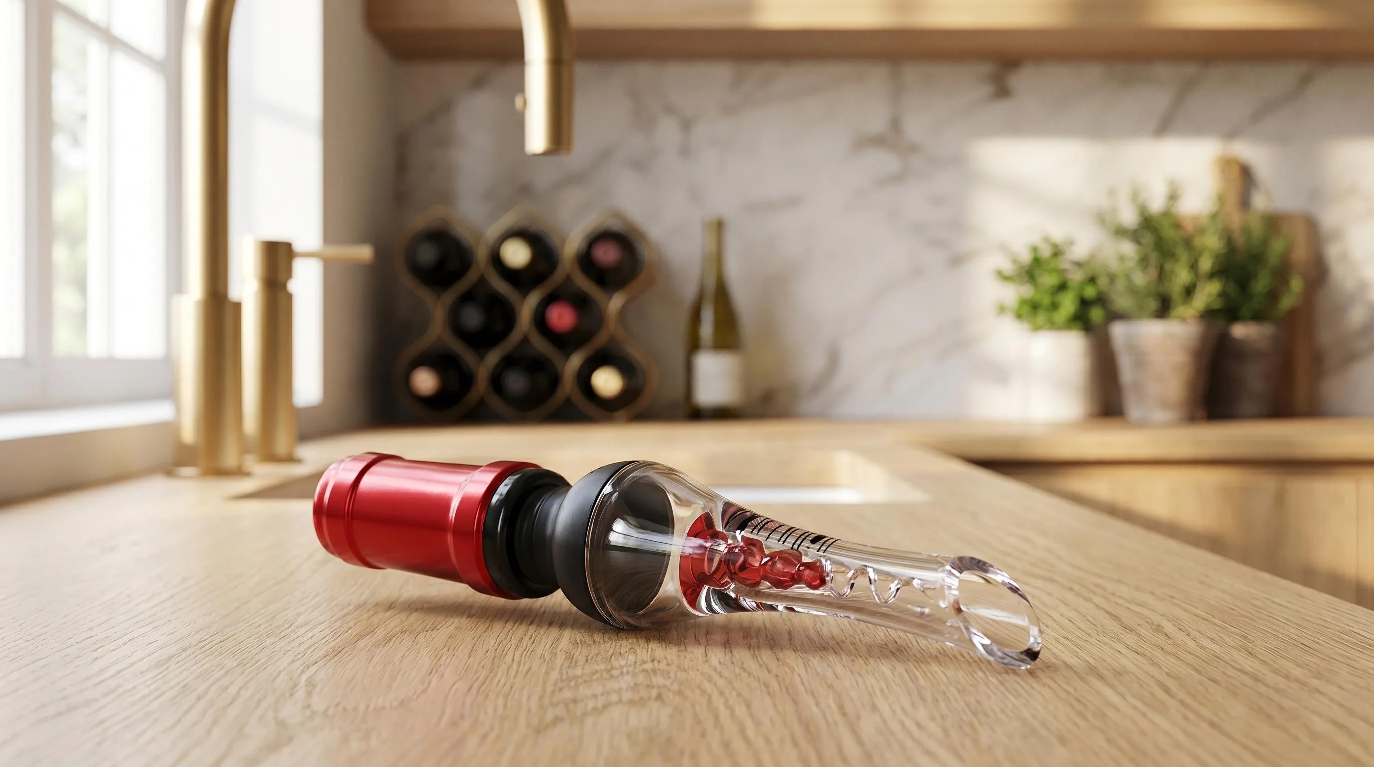 Vintorio Wine Aerator Pourer — Best Overall: rubberized tapered stopper