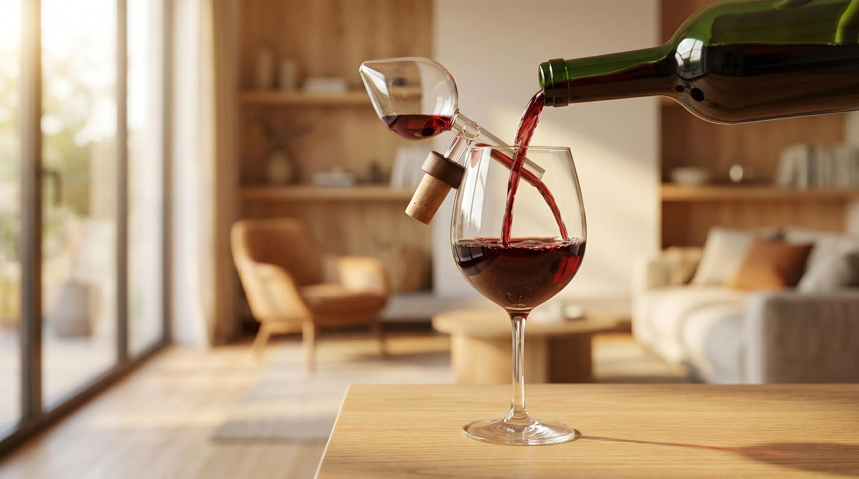 Centellino Areadivino Wine Aerator and Decanter: Italian hand-blown glass decanter that aerates wine as it flows through the cham