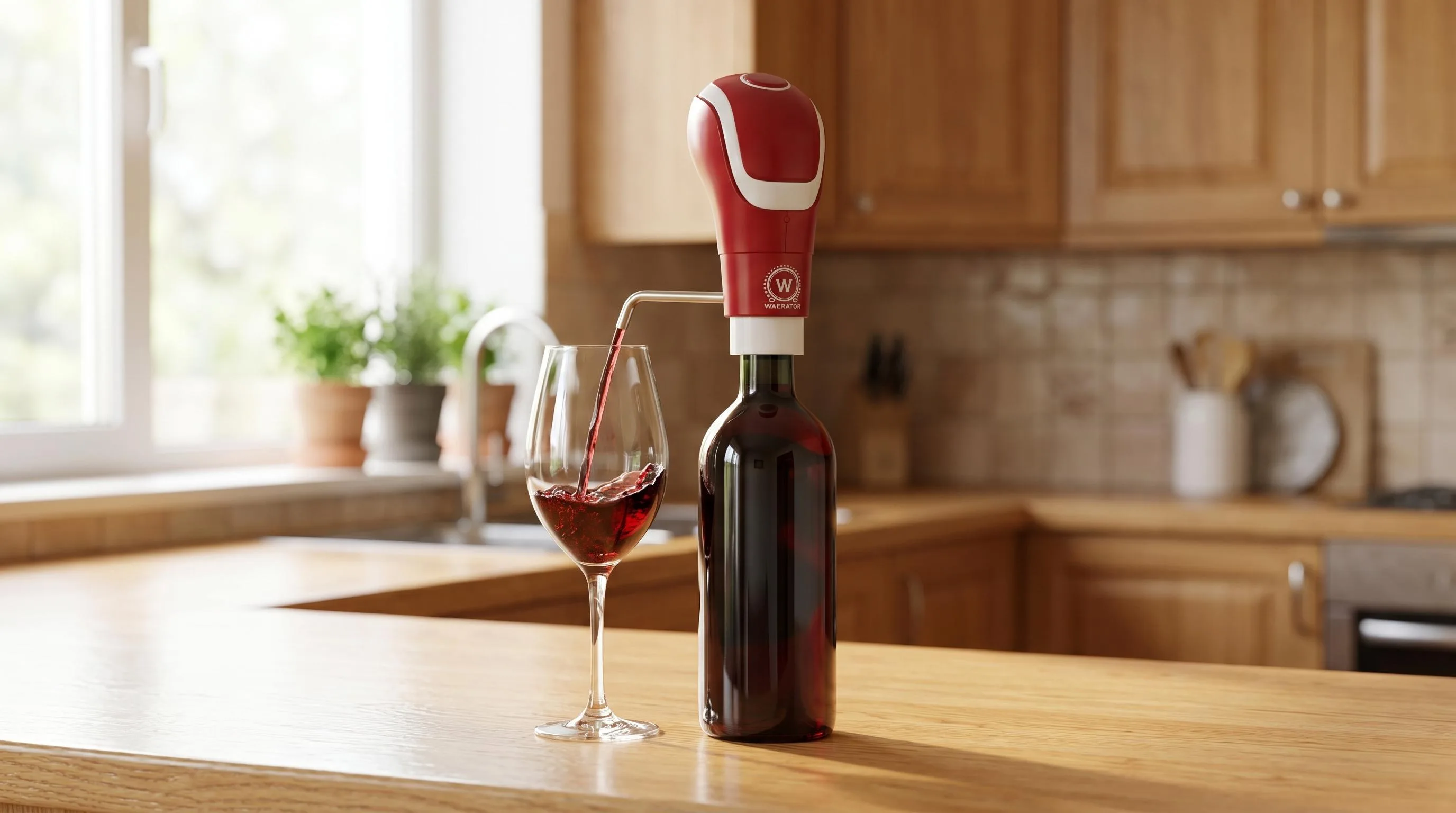 Waerator Instant 1-Button Aeration & Decanter Electric Wine: One-button electric decanter that rapidly aerates an entire bottle in seconds