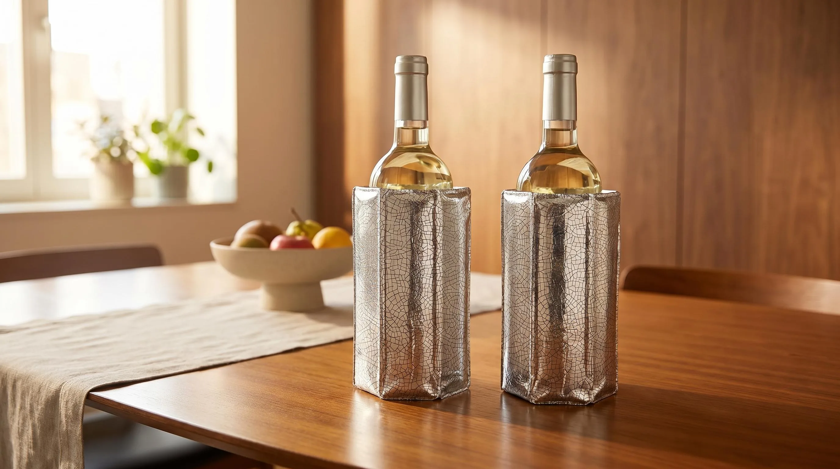 Vacu Vin Active Wine Cooler Silver: Active freezer sleeve rapidly cools wine to serving temperature in minutes