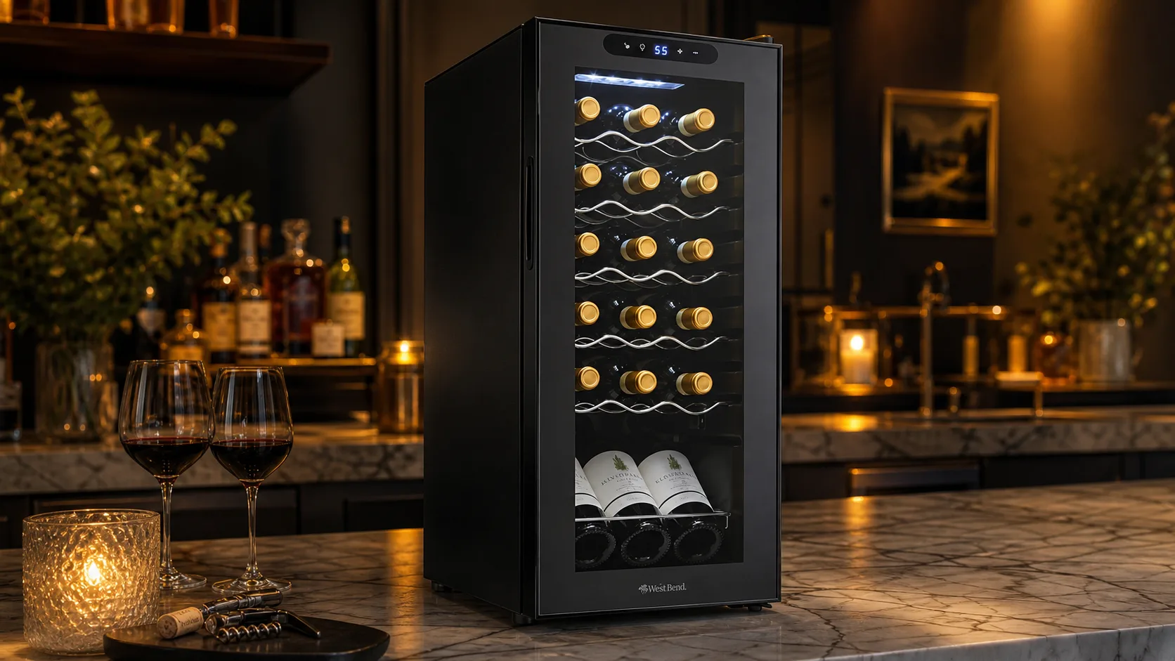 Wine 18-Bottle Wine Cooler — Small Collections: 18-bottle single-zone