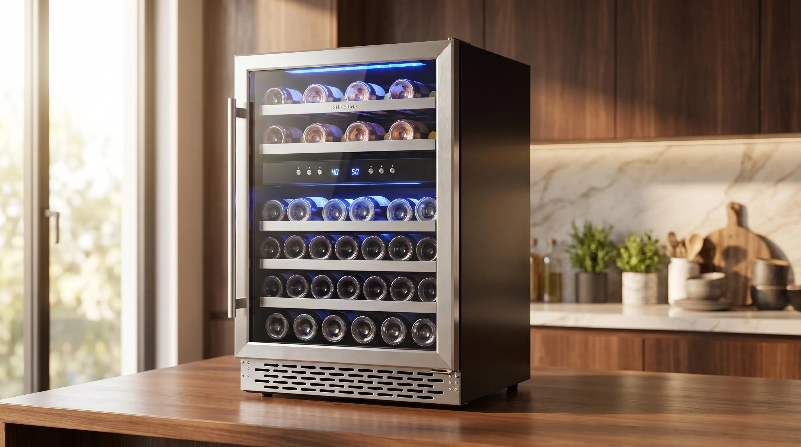 Top 7 Best Wine Fridge Cabinet To Buy Online 14 Phiestina 46-Bottle Wine Cooler: 46-bottle storage capacity
