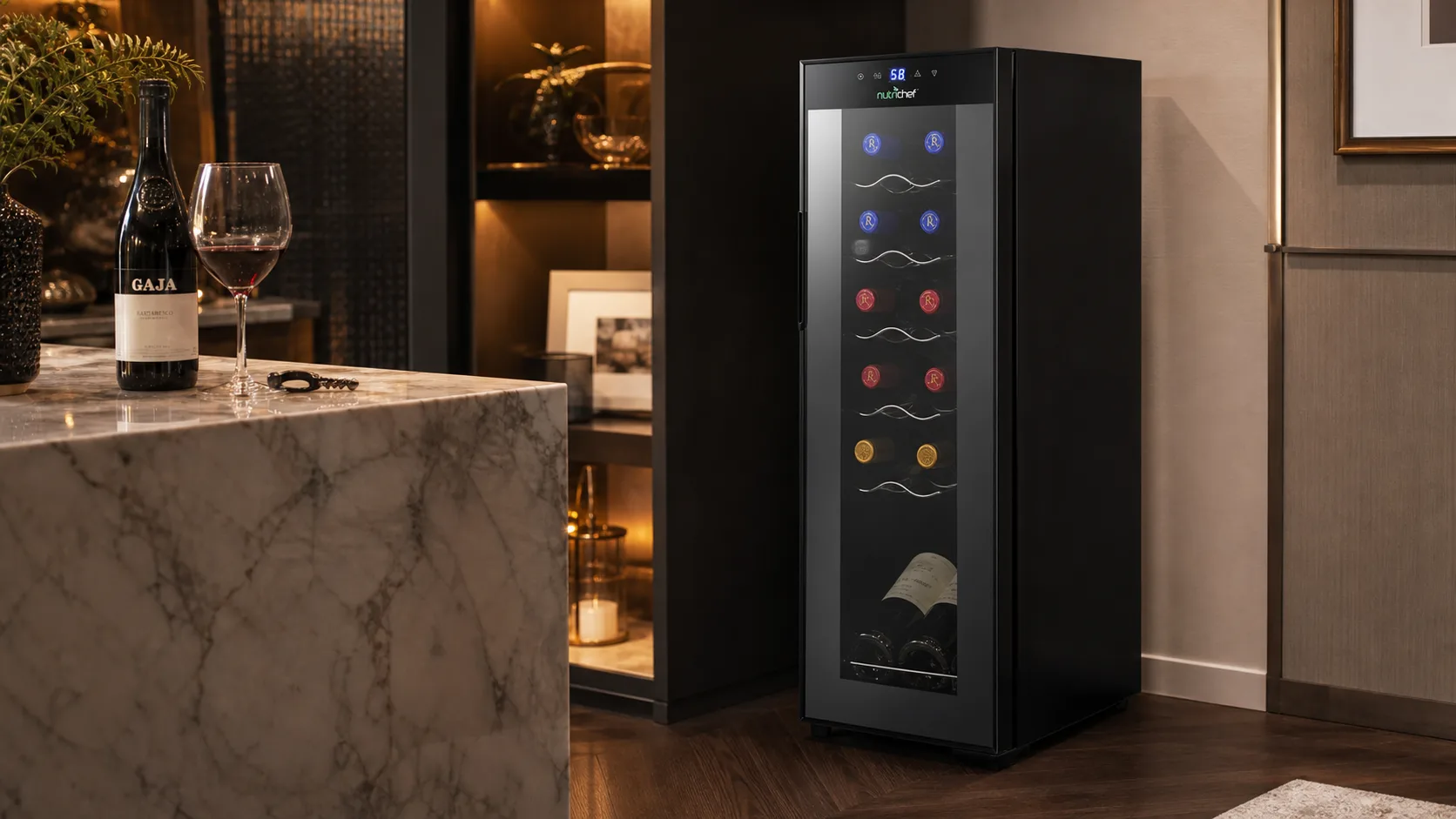 Top 7 Best Wine Fridge Cabinet To Buy Online 11 Nutrichef PKCWC120 12-Bottle — Small Countertop Spaces: 12-bottle capacity