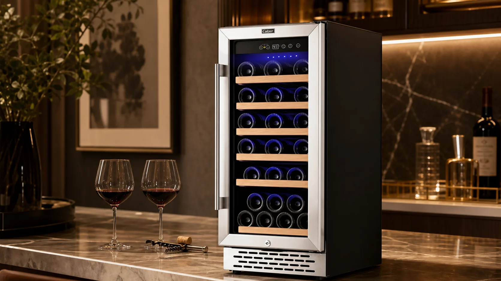 Top 7 Best Wine Fridge Cabinet To Buy Online 12 Colzer 30-Bottle Wine Cooler — Slim Cabinet Installs: 15-inch 30-bottle size