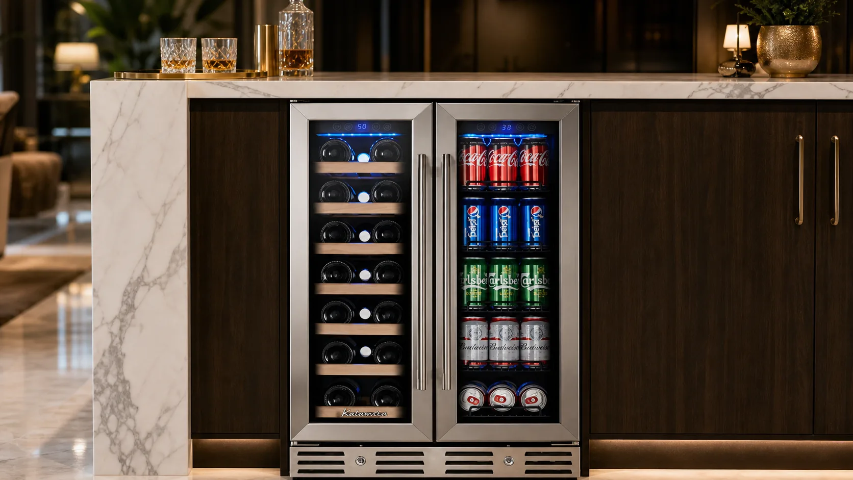 Top 7 Best Wine Fridge Cabinet To Buy Online 13 Kalamera 20-Bottle Wine Cooler — Wine Beverage Combos: 20 bottles and 78 cans