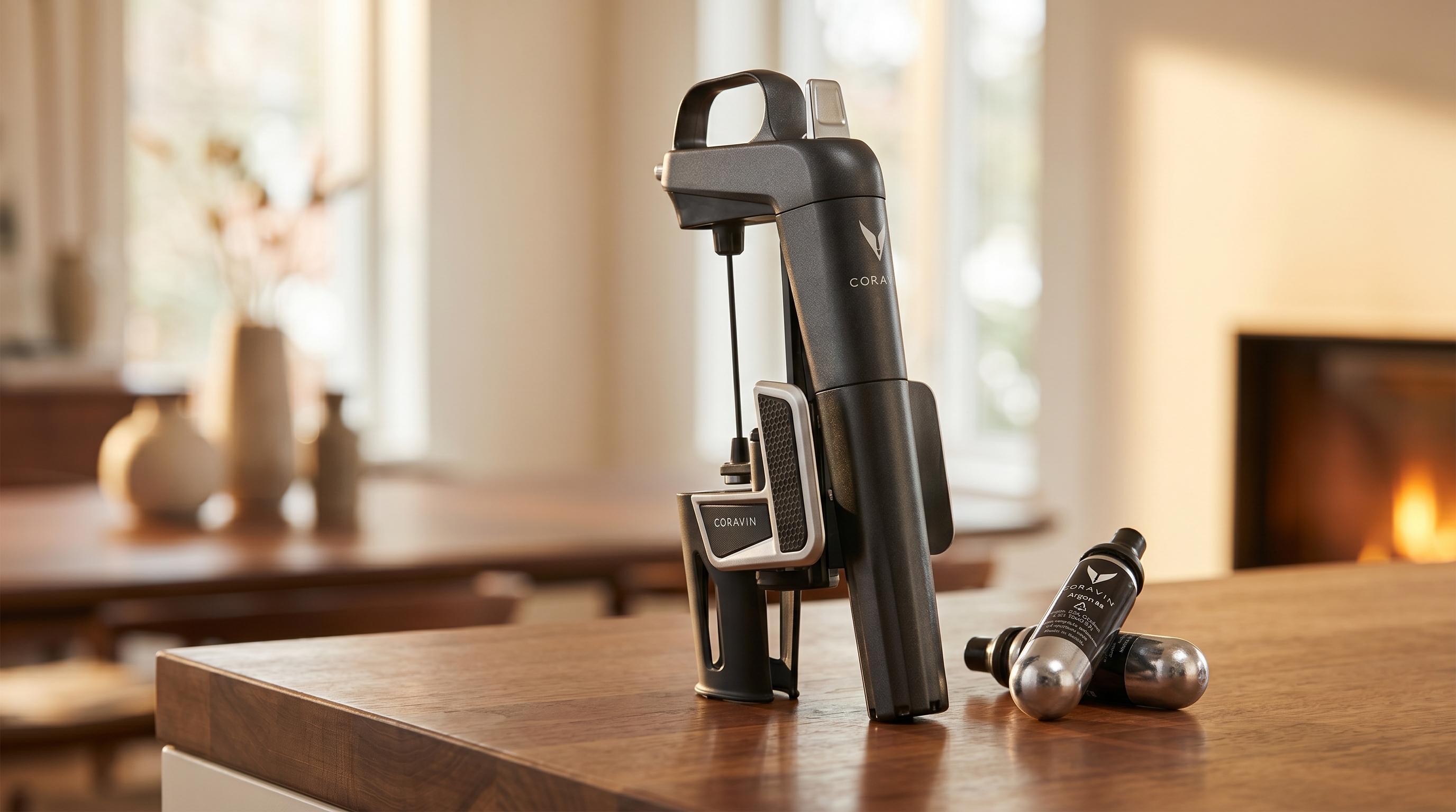 Coravin Model Two Wine Preservation System: Needle-based preservation system that pours through the cork