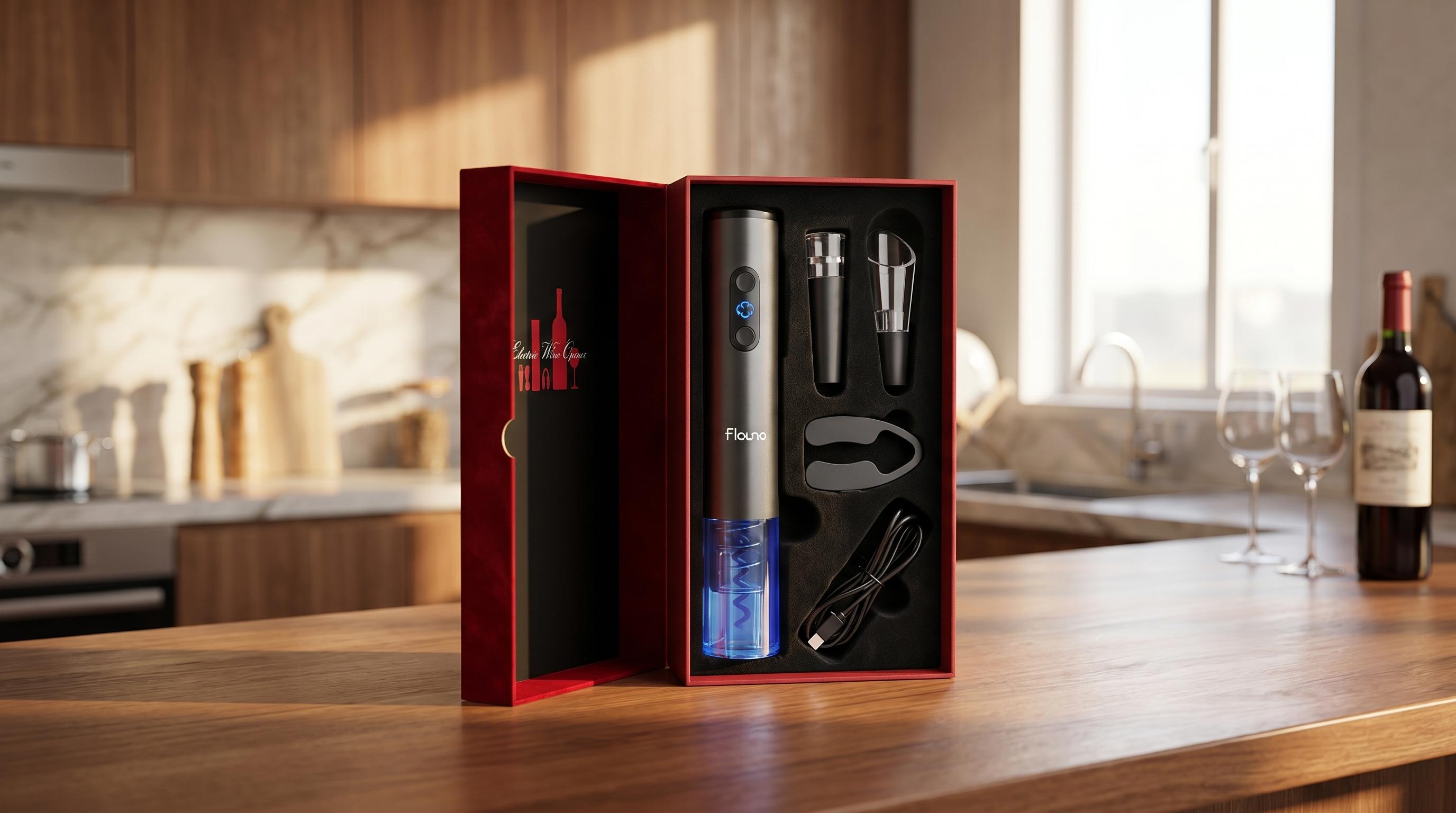 Flauno Electric Wine Opener Rechargeable: Cordless electric opener with rechargeable battery