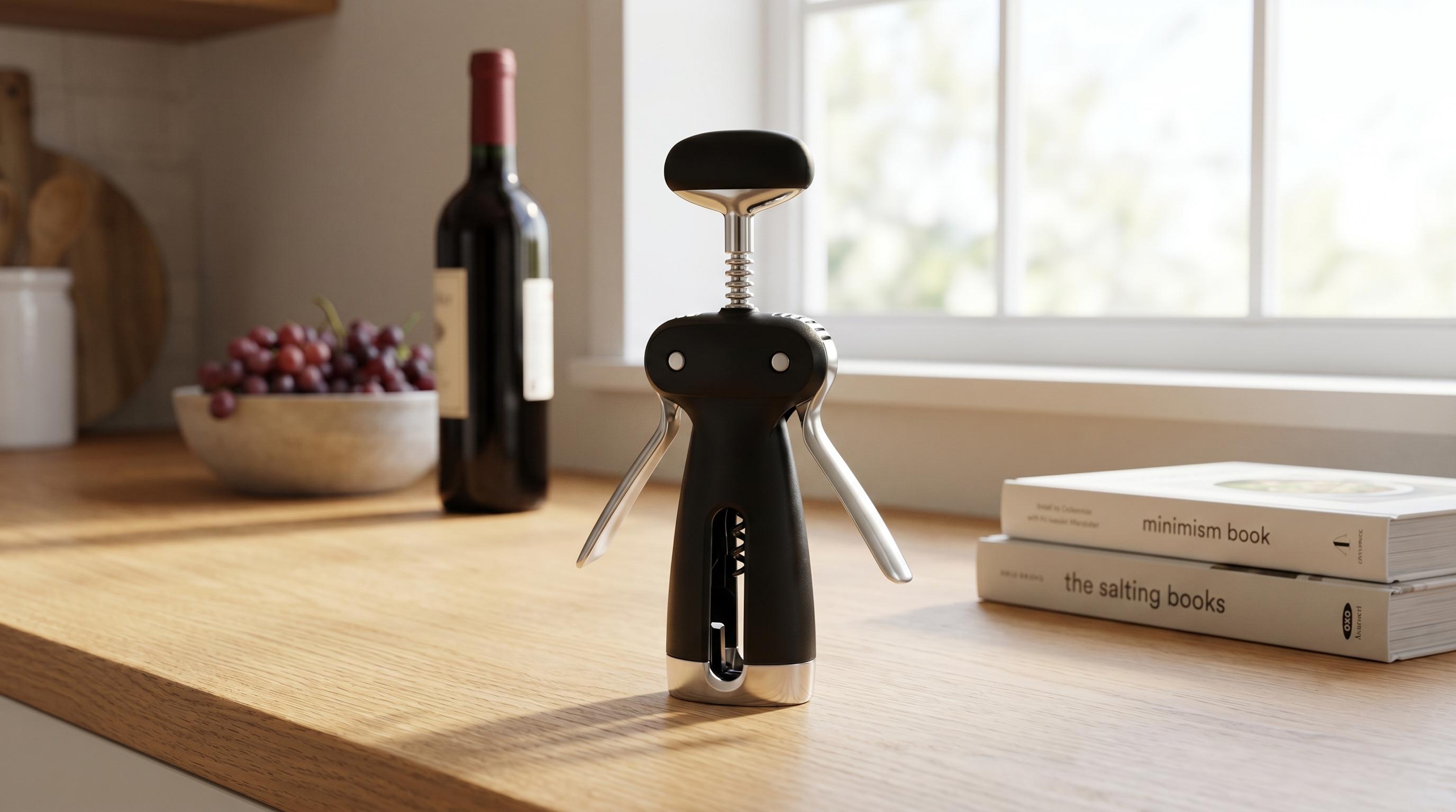 OXO SteeL Winged Corkscrew with Removable Foil Cutter: Durable steel winged corkscrew with removable foil cutter