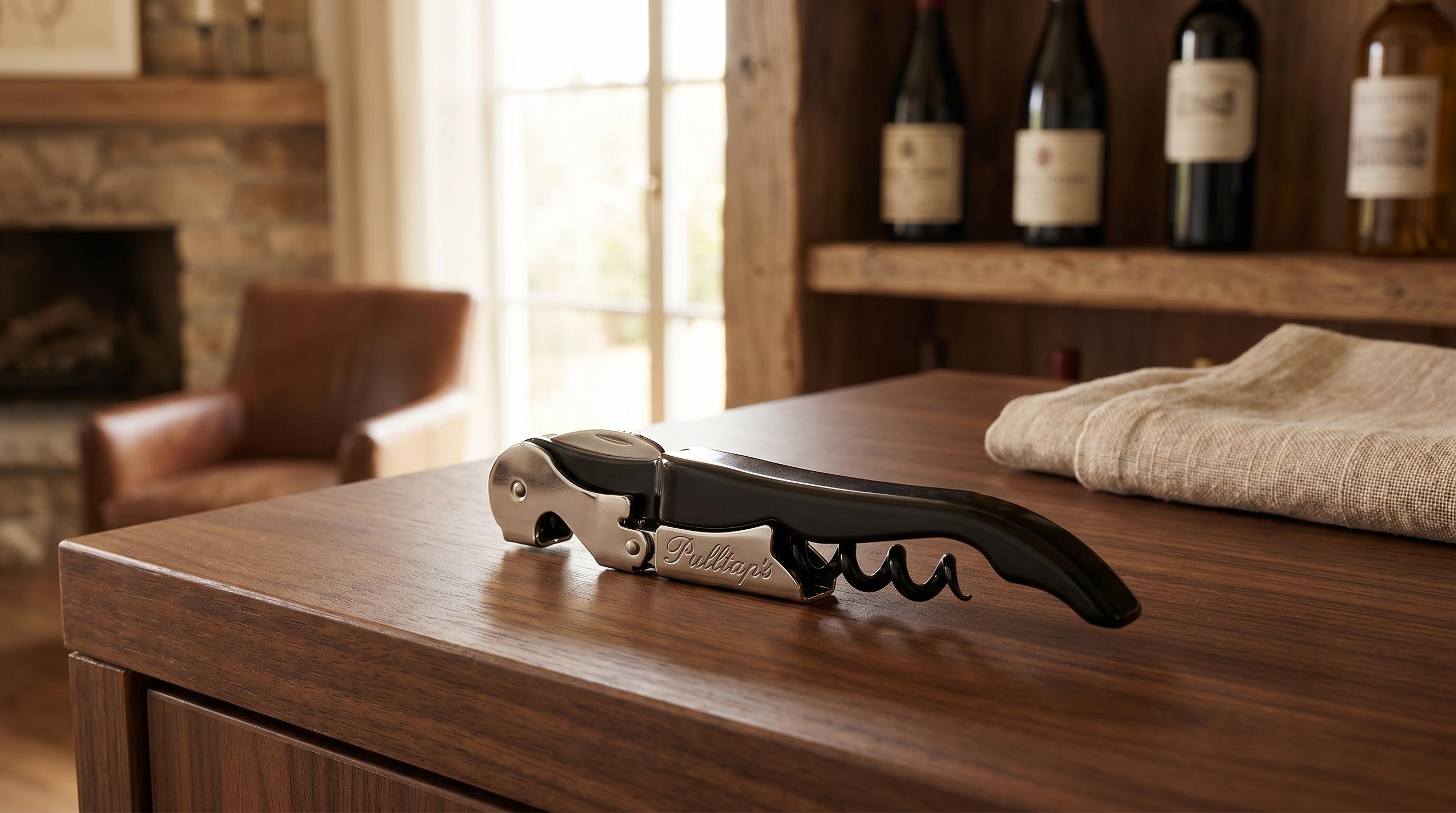 Pulltap's Double-Hinged Waiters Corkscrew — Waiter Service: double-hinged design