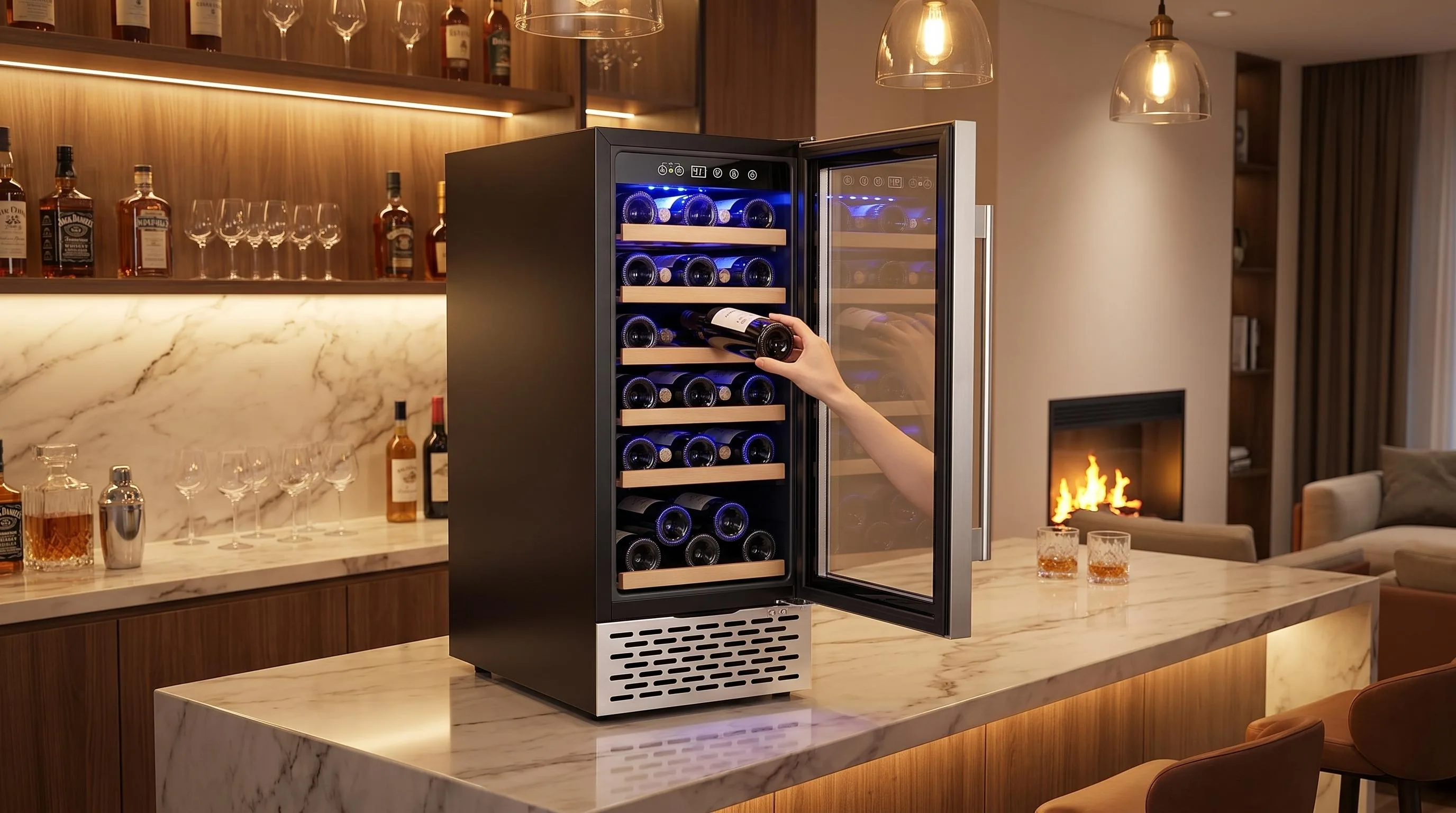 The Colzer Elegant YC-60A shown in everyday use at home, as tested by FlightWineBar