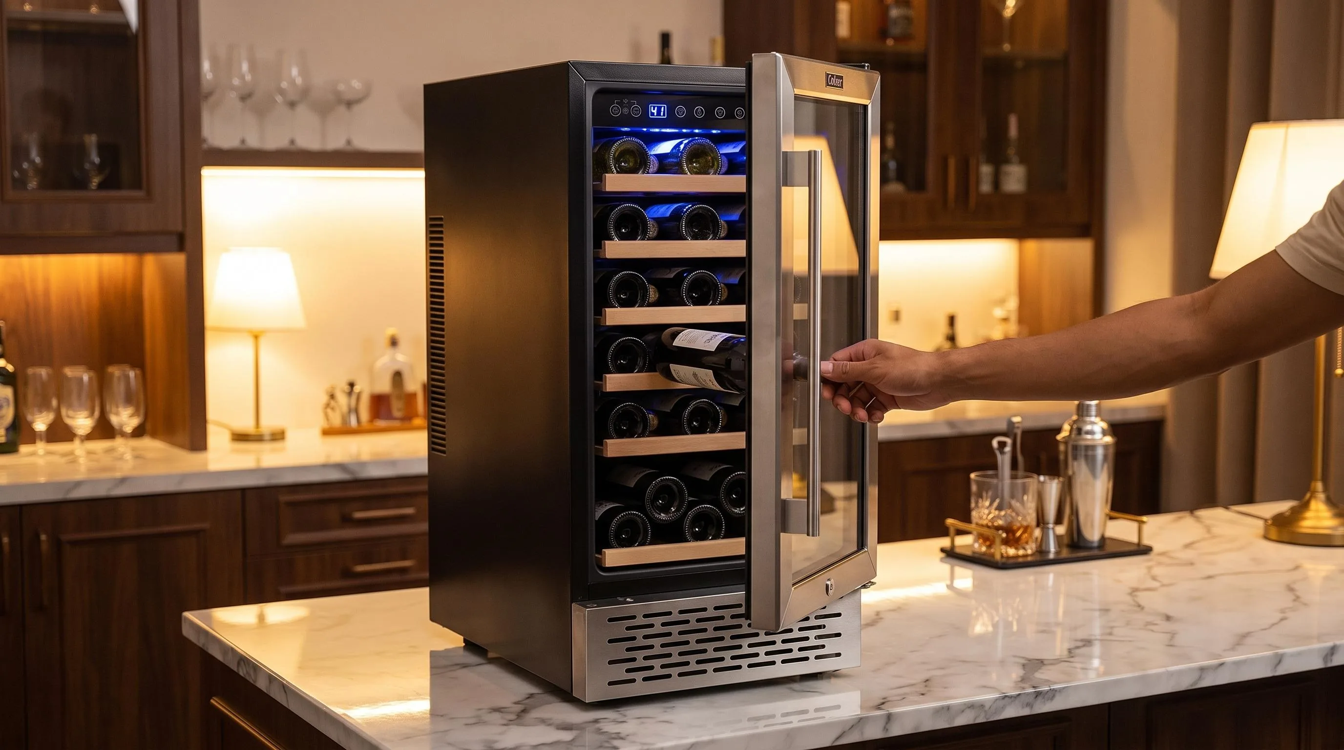 The Colzer R-600A shown in everyday use at home, as tested by FlightWineBar