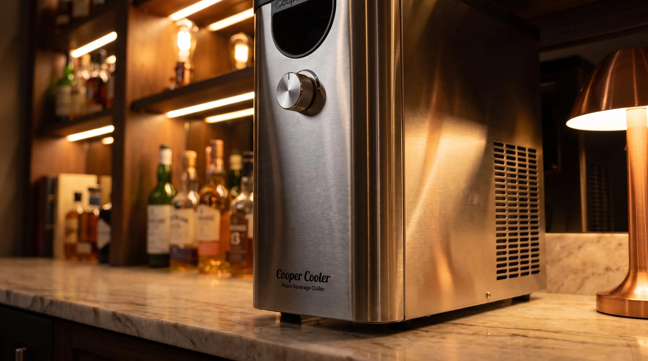 Close-up of the Cooper Cooler Rapid Beverage Chiller build quality, materials and finish during our review
