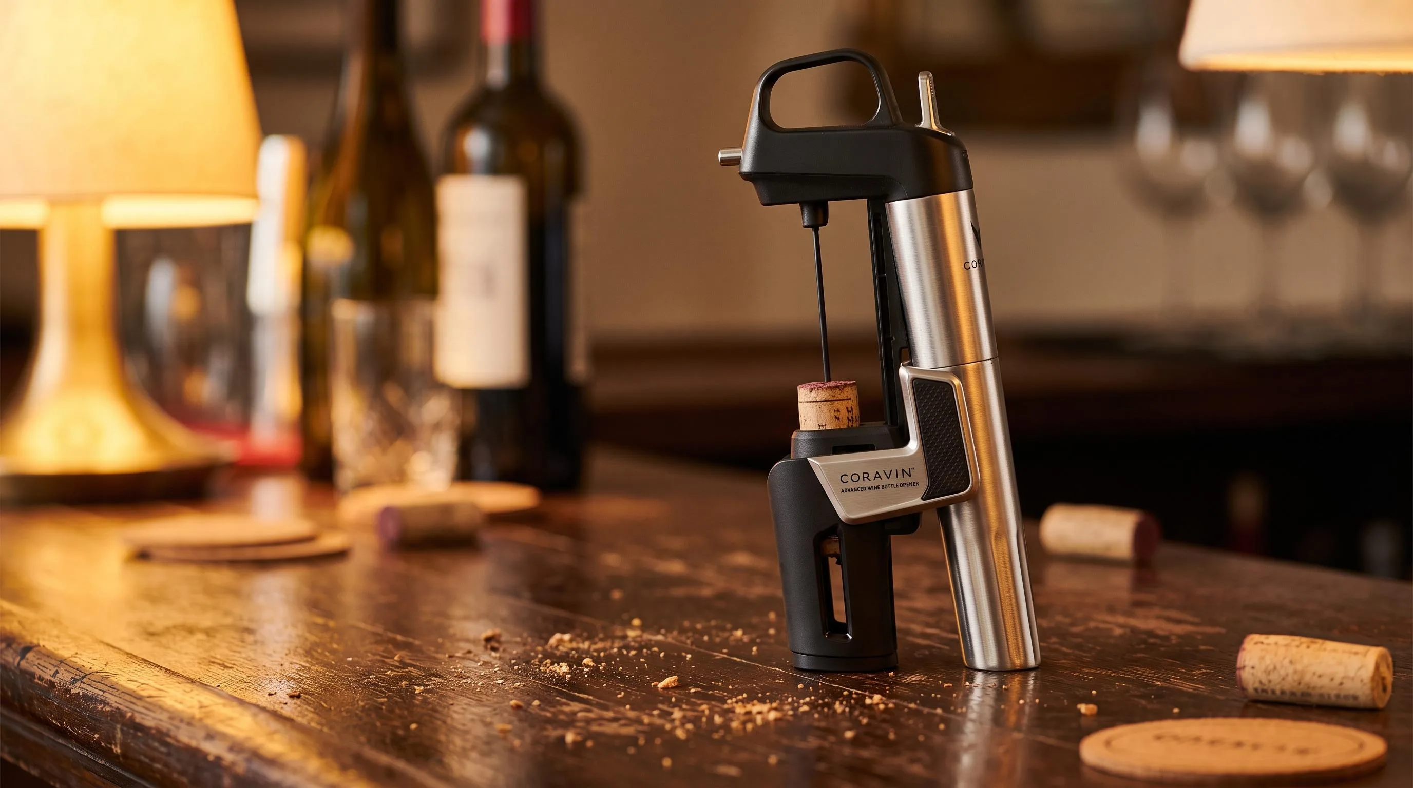 Close-up of the Coravin Advanced Wine Bottle Opener build quality, materials and finish during our review