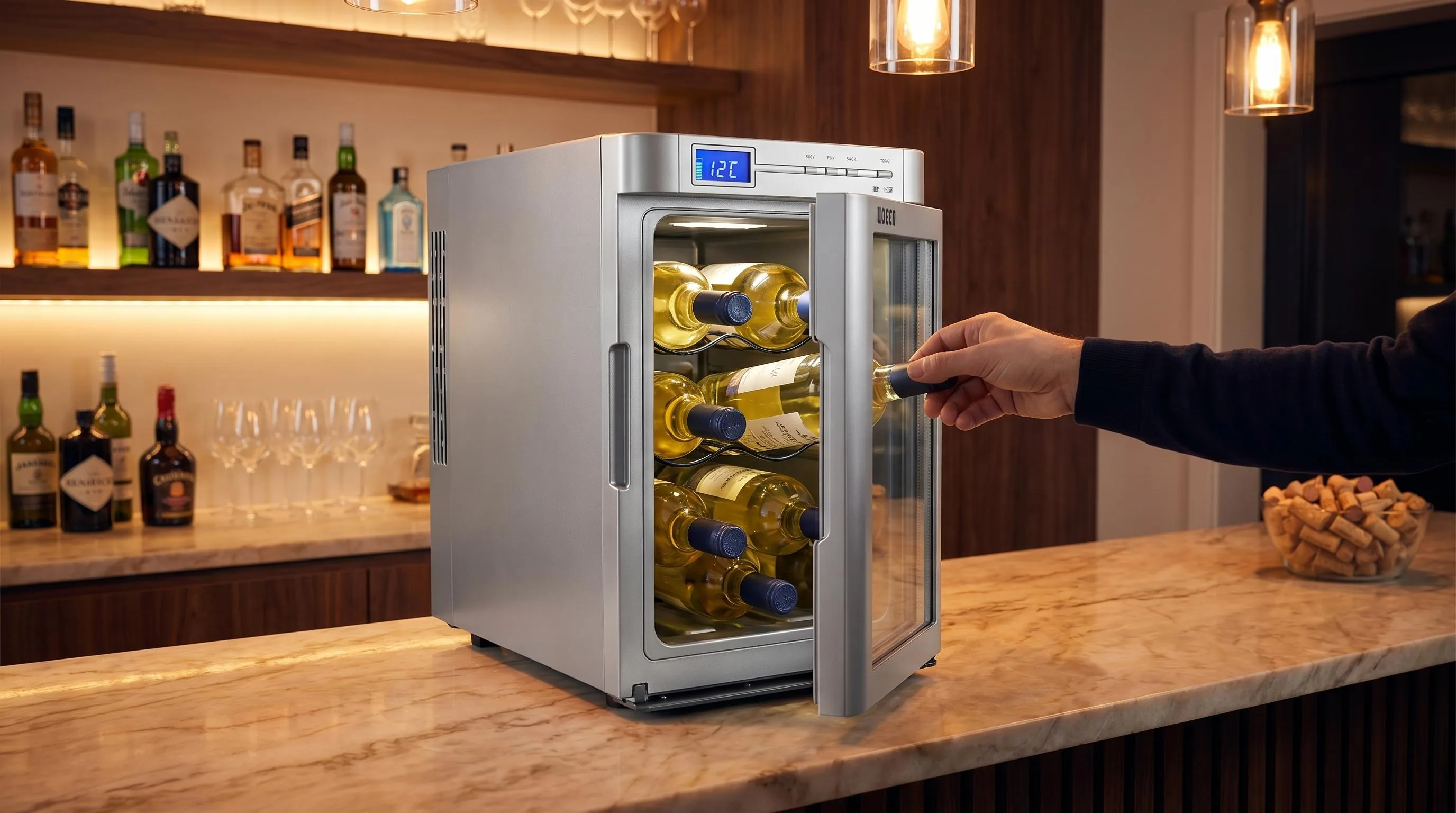 The Dometic MF-6W shown in everyday use at home, as tested by FlightWineBar