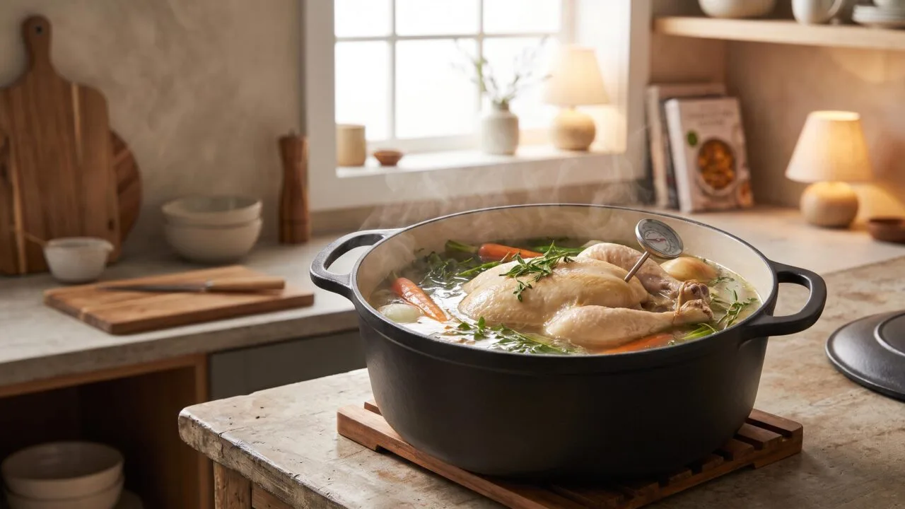 how long does it take to boil a whole chicken