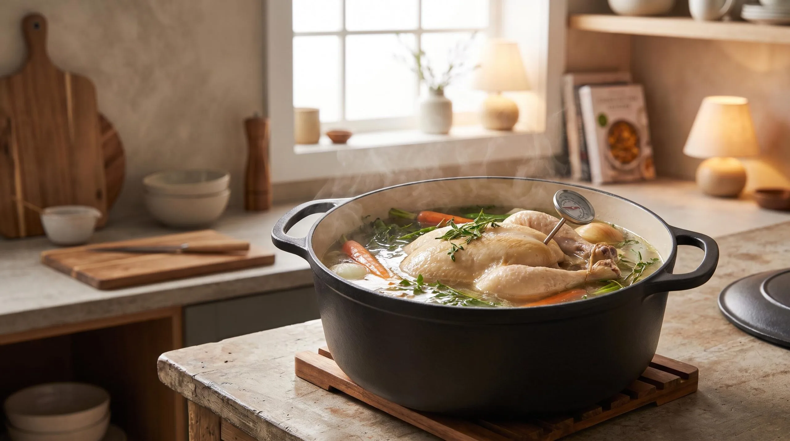 how long does it take to boil a whole chicken