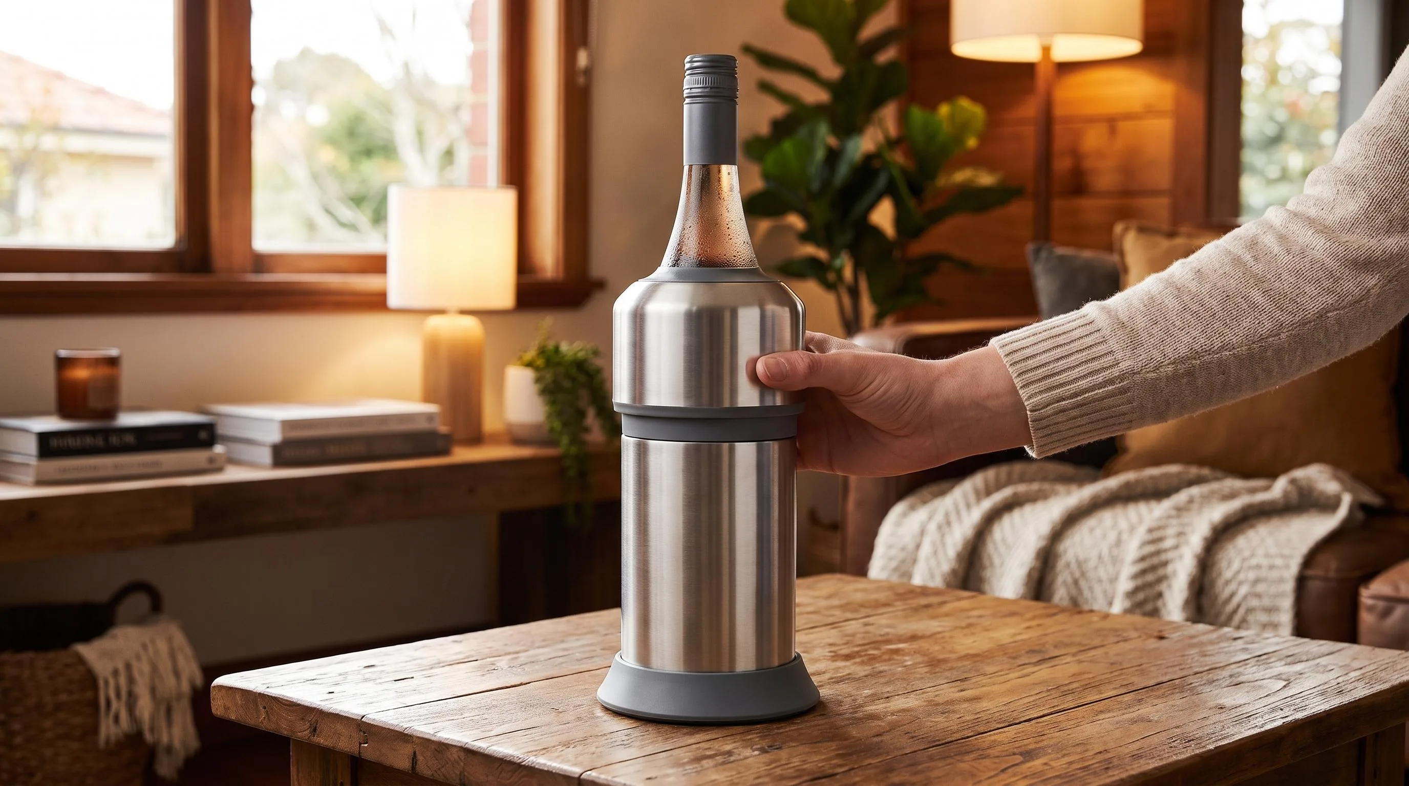 Huski Wine Chiller Review 2026 3 The Huski Wine Chiller shown in everyday use at home, as tested by FlightWineBar