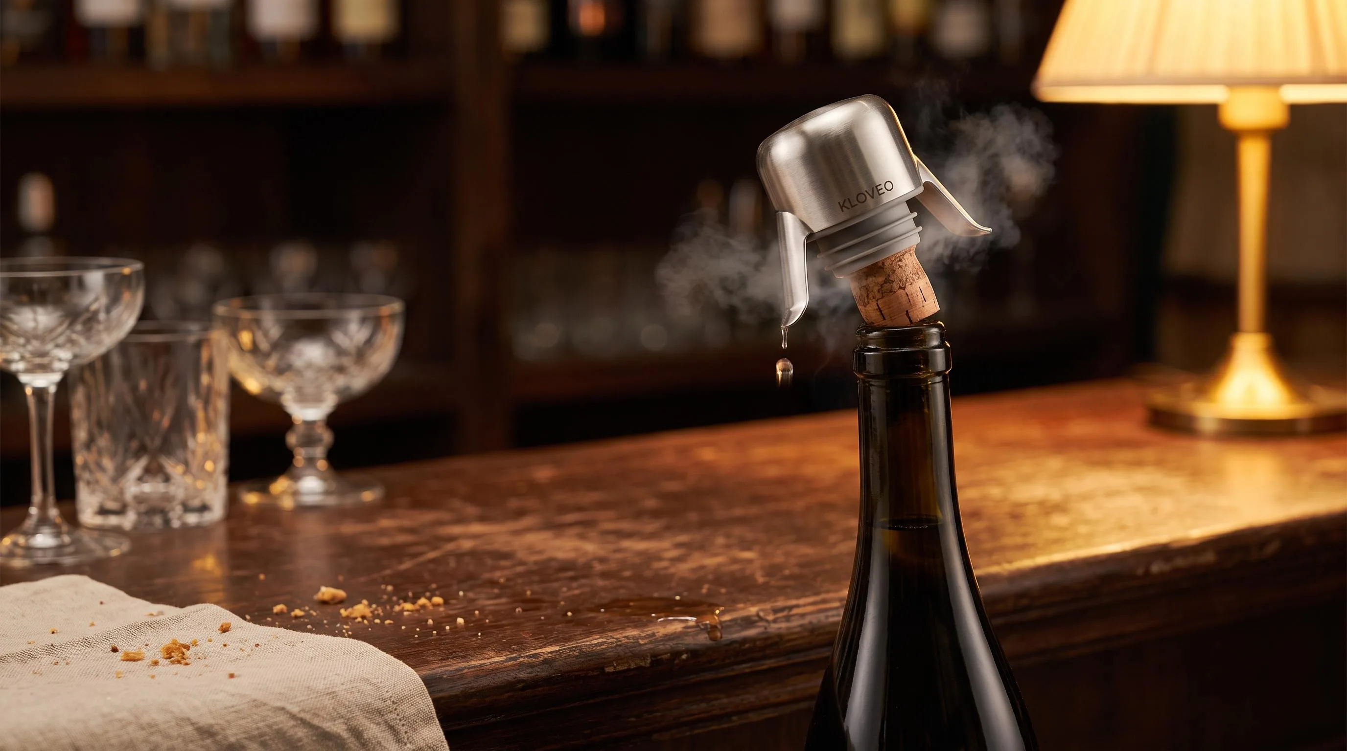The Kloveo Champagne Stopper reviewed hands-on by the FlightWineBar team after real-world testing