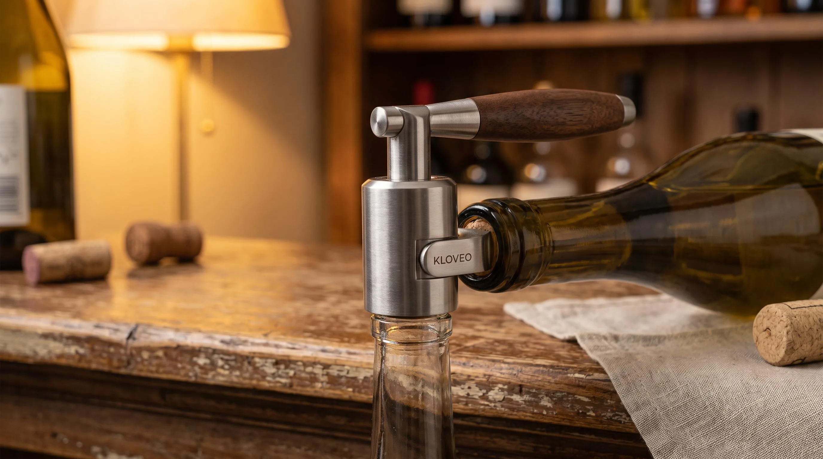 Close-up of the Kloveo Champagne Stopper build quality, materials and finish during our review