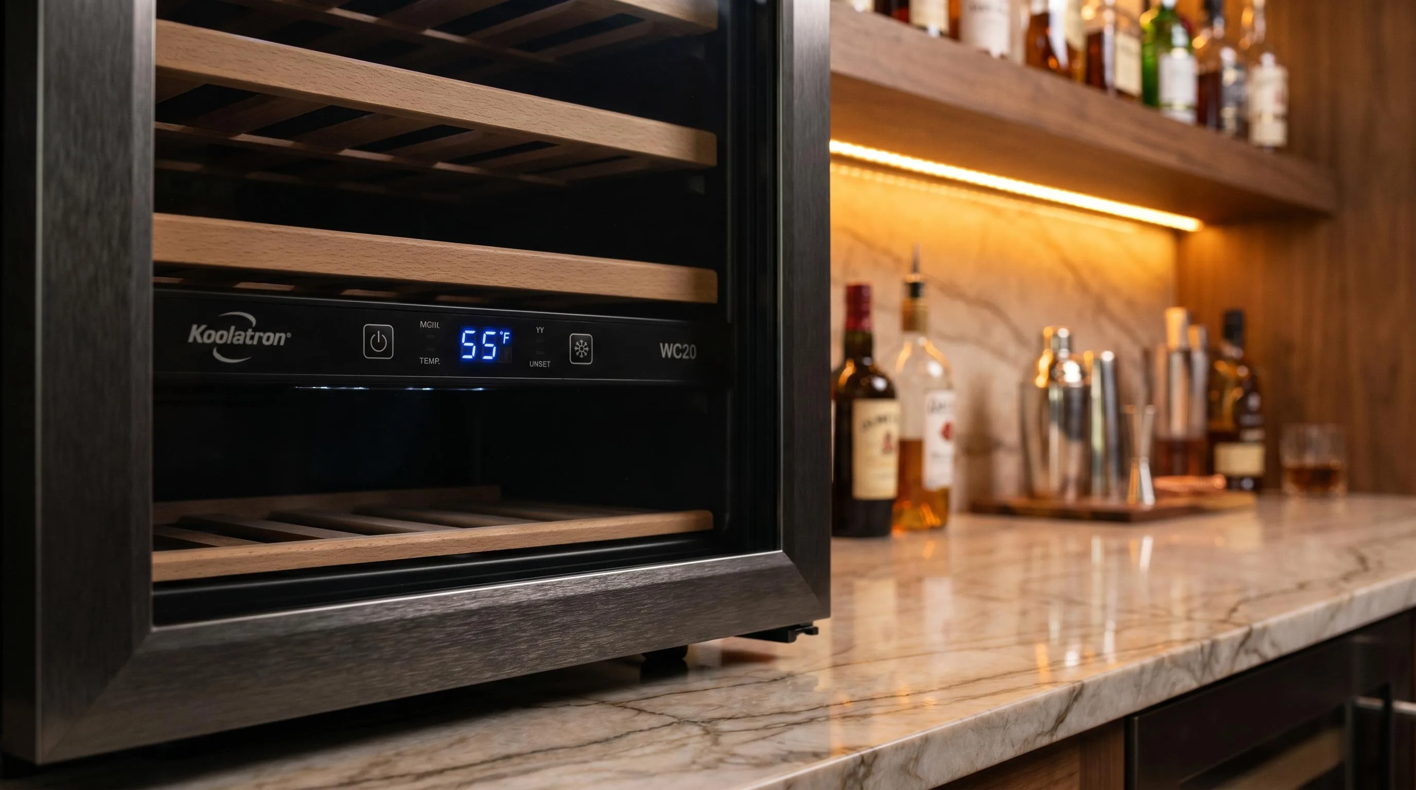 Koolatron WC20 Wine Cooler Review 2026 2 Close-up of the Koolatron WC20 build quality, materials and finish during our review