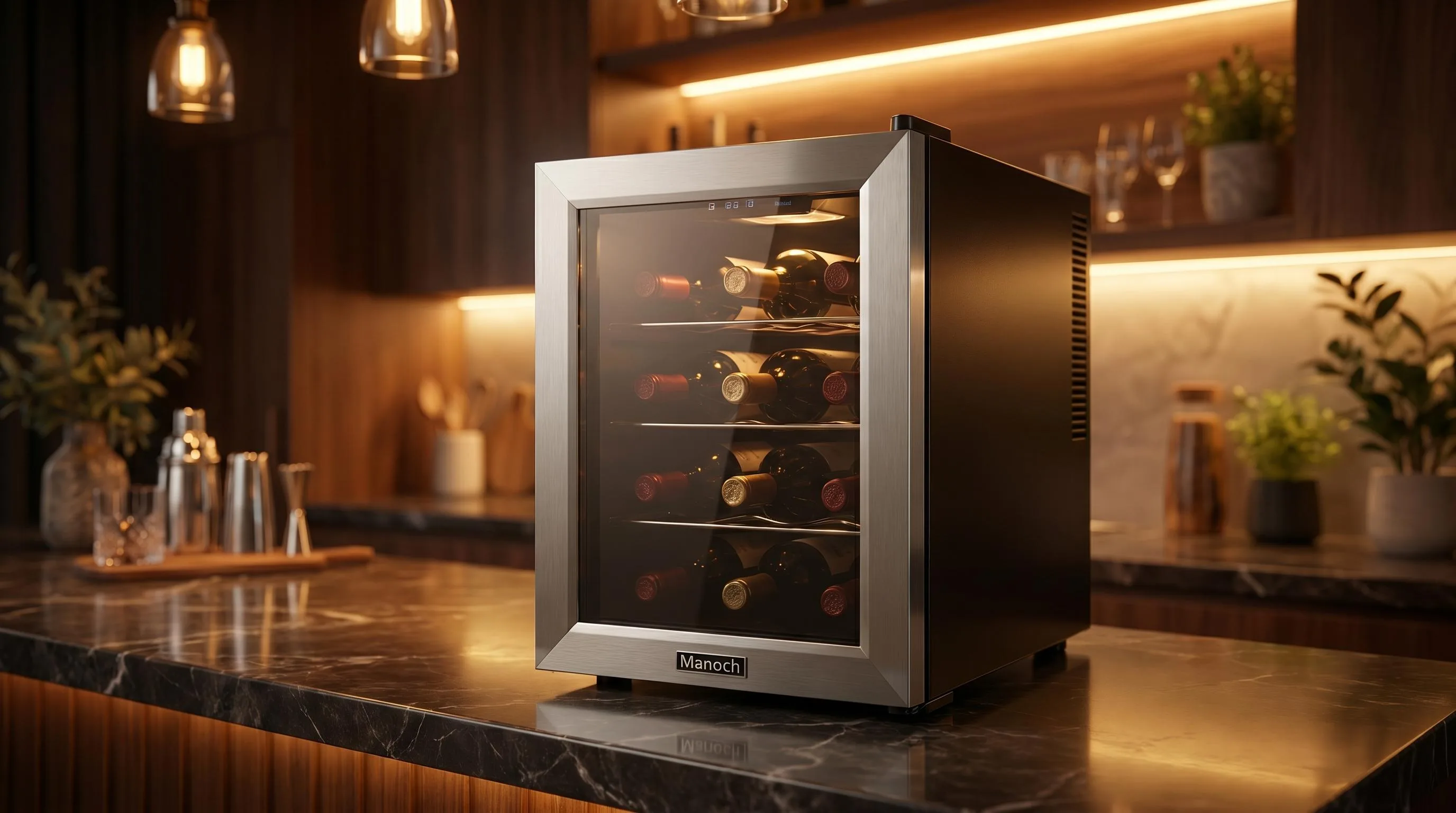 The Manoch 6 Bottle Wine Cooler reviewed hands-on by the FlightWineBar team after real-world testing