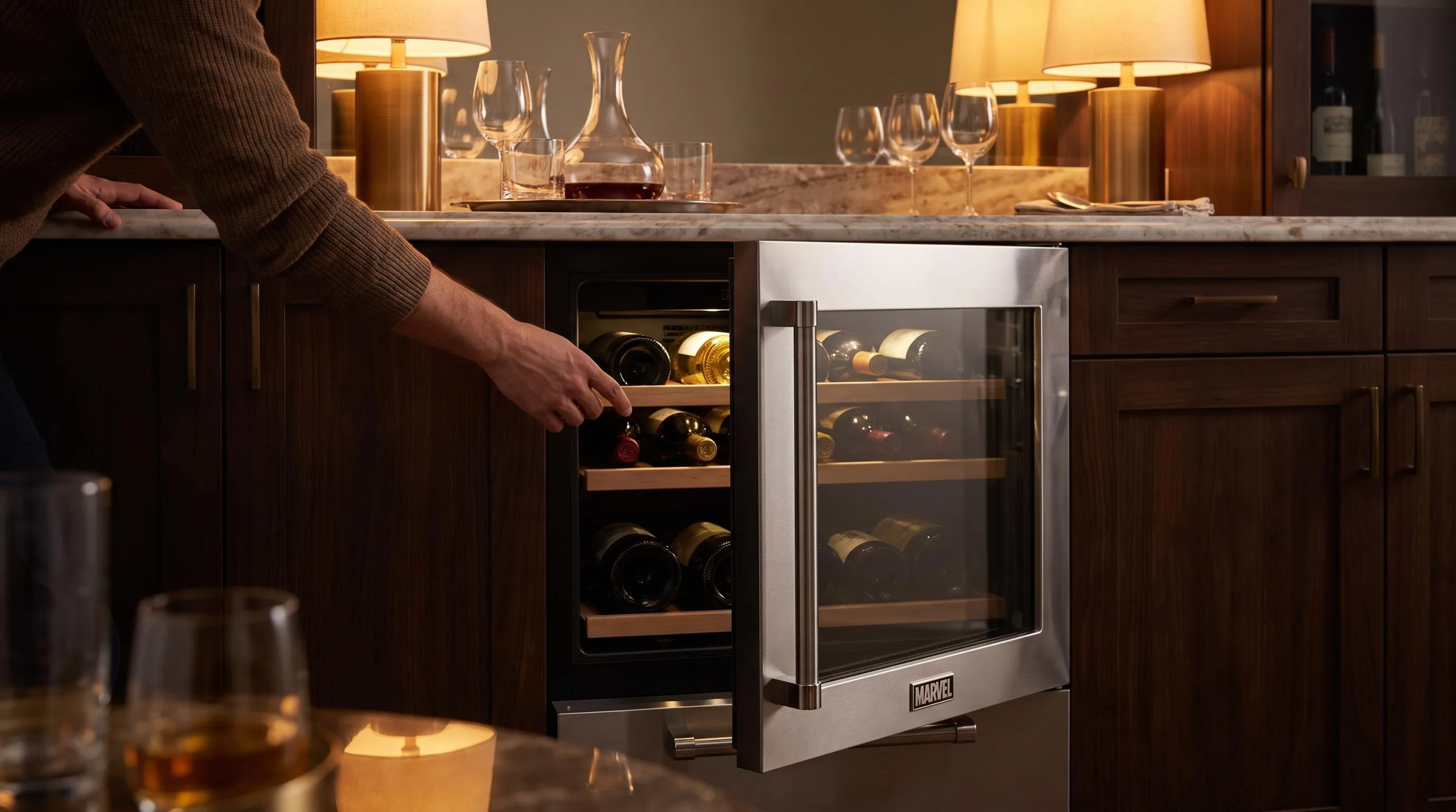The Marvel ML24WSG3RS shown in everyday use at home, as tested by FlightWineBar