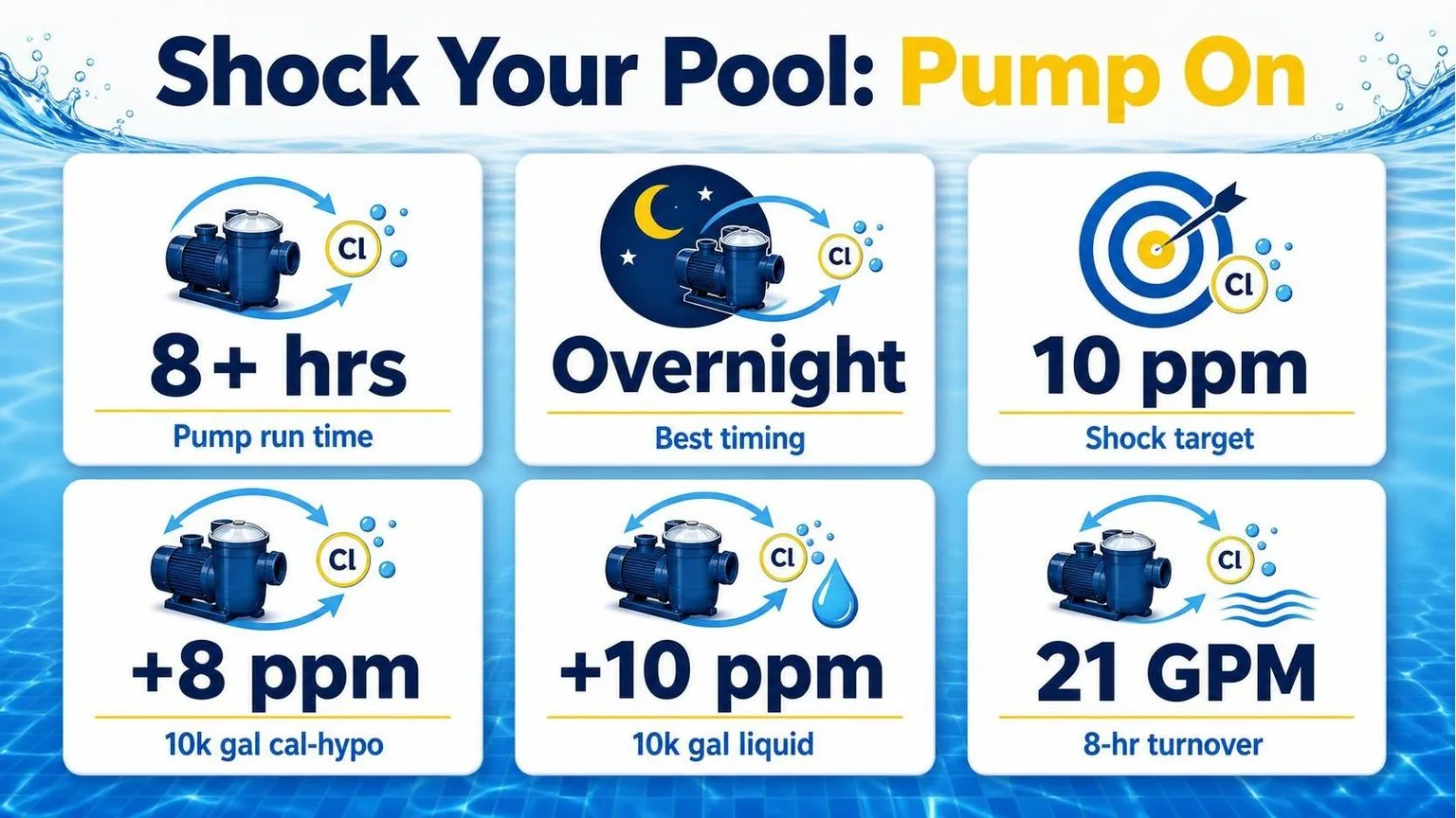Pool Shock & Pump: The Key Numbers — key facts at a glance