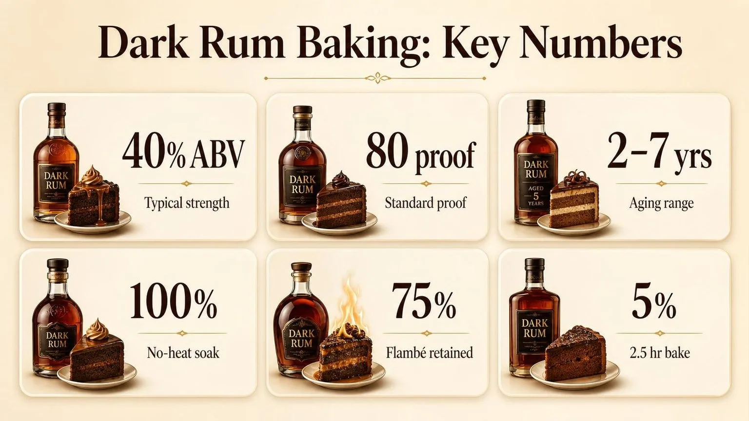 Dark Rum in Baking: Alcohol Burn-Off Facts — key facts at a glance