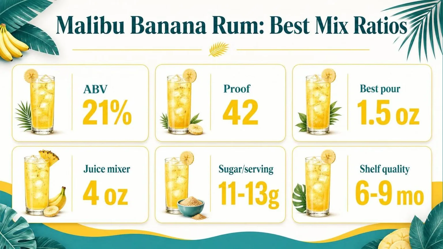 Malibu Banana Rum: Mix Ratios & Key Specs — key facts at a glance