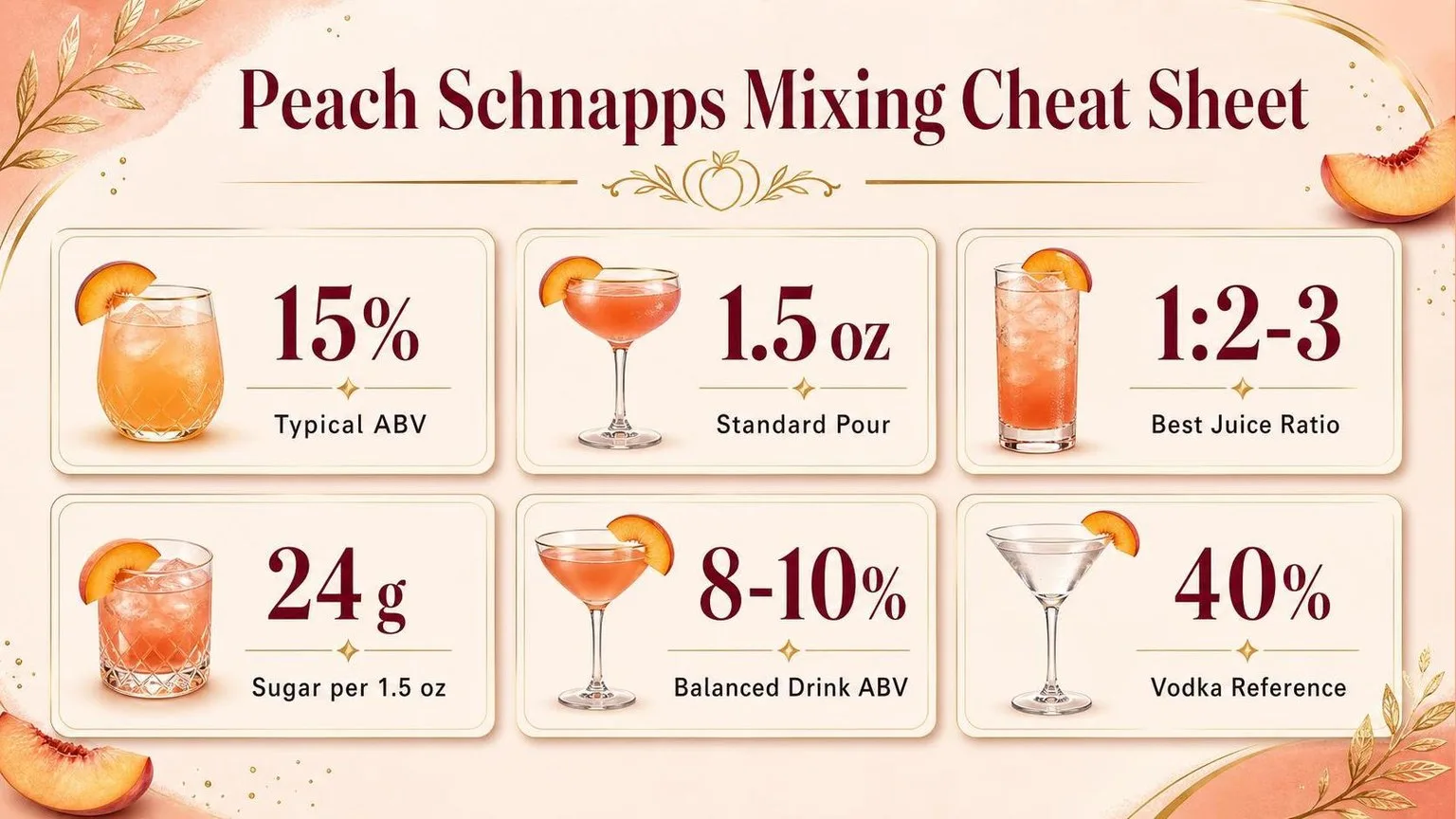 Peach Schnapps Mixing By The Numbers — key facts at a glance