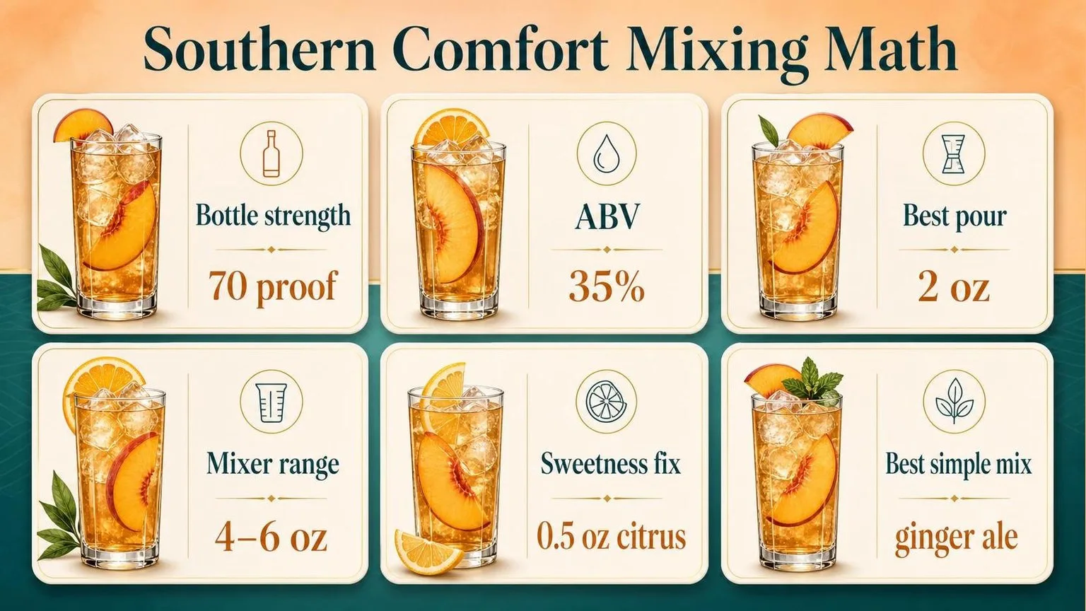 Southern Comfort Mixing Math — key facts at a glance
