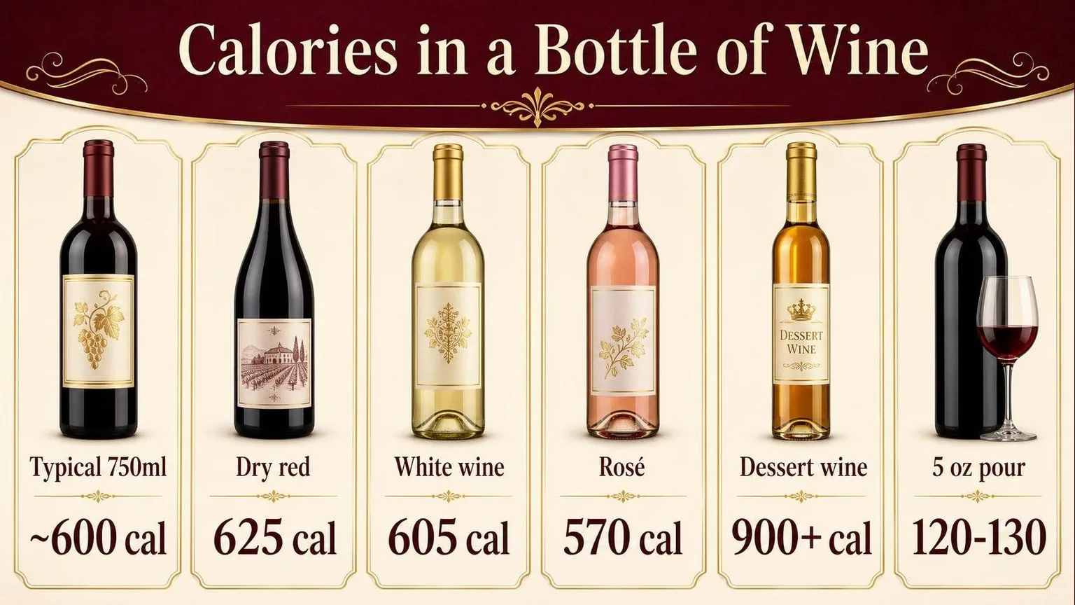 How Many Calories In A Bottle Of Wine? Get the Answer 1 Calories in a 750ml Wine Bottle by Style — key facts at a glance