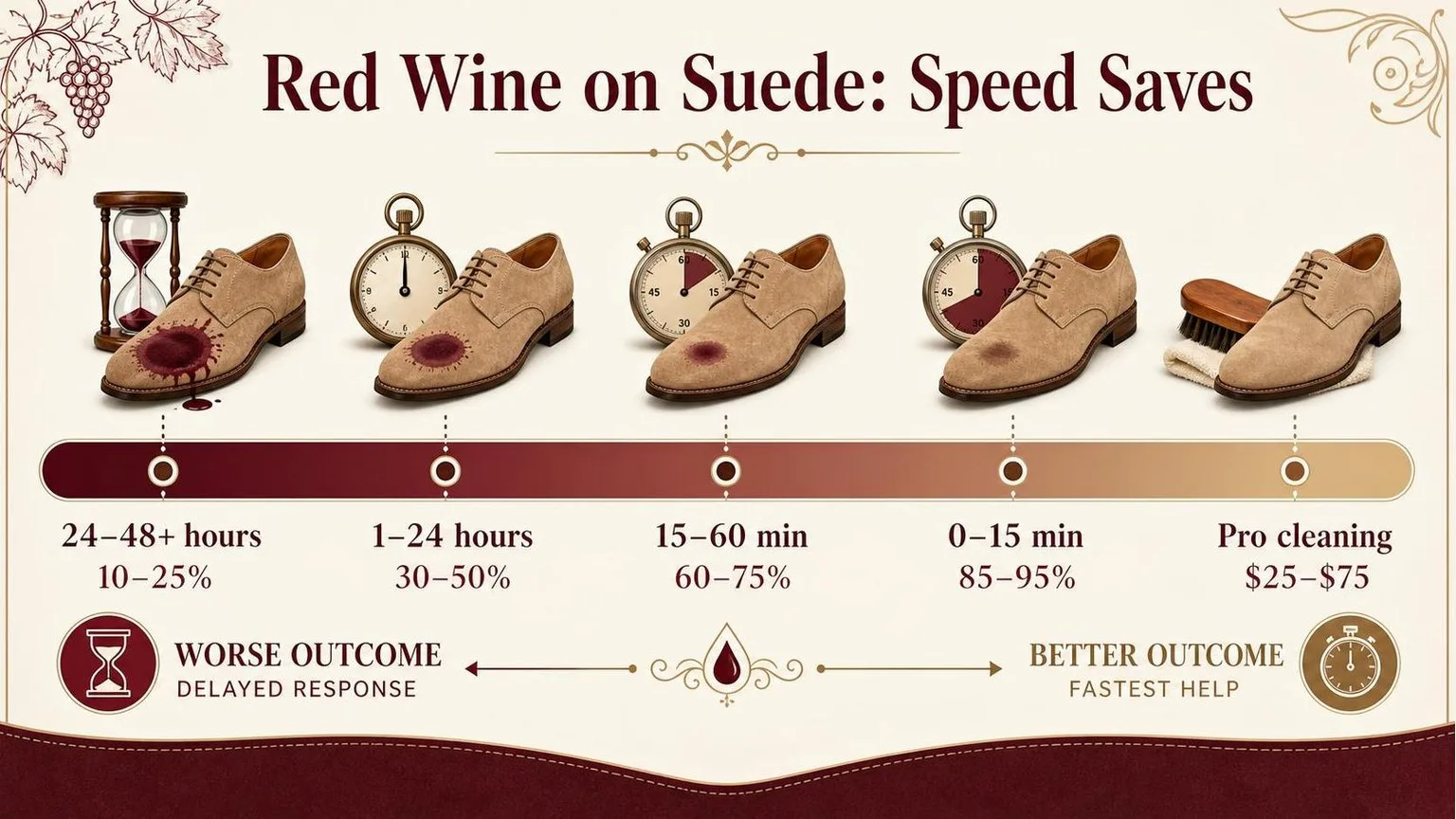 How To Clean Red Wine From Suede Shoes: 7 Expert Methods That Actually Work (2026 Guide) 1 Red Wine on Suede: Act Fast to Save Your Shoes — key facts at a glance